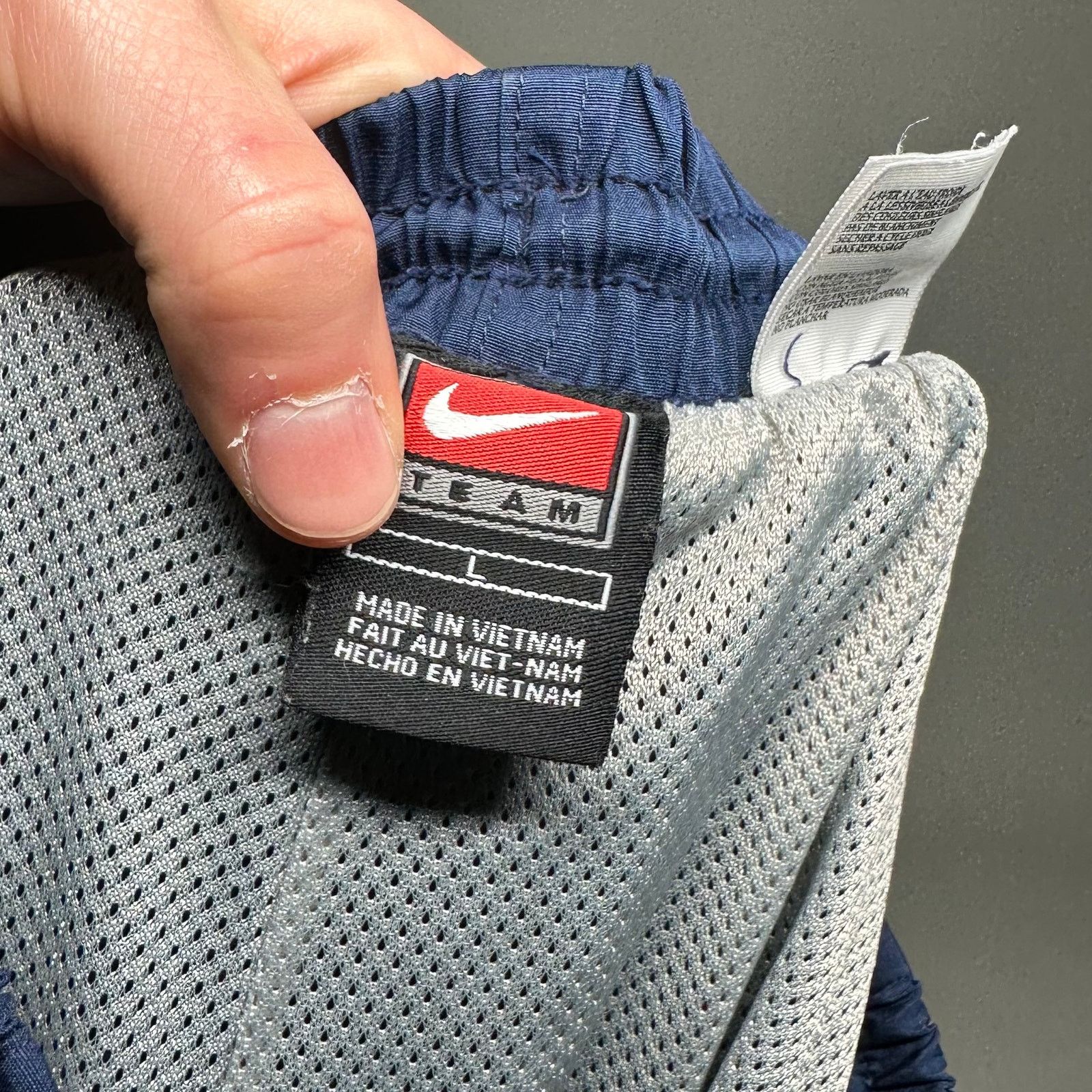 Nike × Vintage Vintage 90s Nike Track Pants Womens L Navy Blue Polyester Size 34" / US 12 / IT 48 - 4 Thumbnail