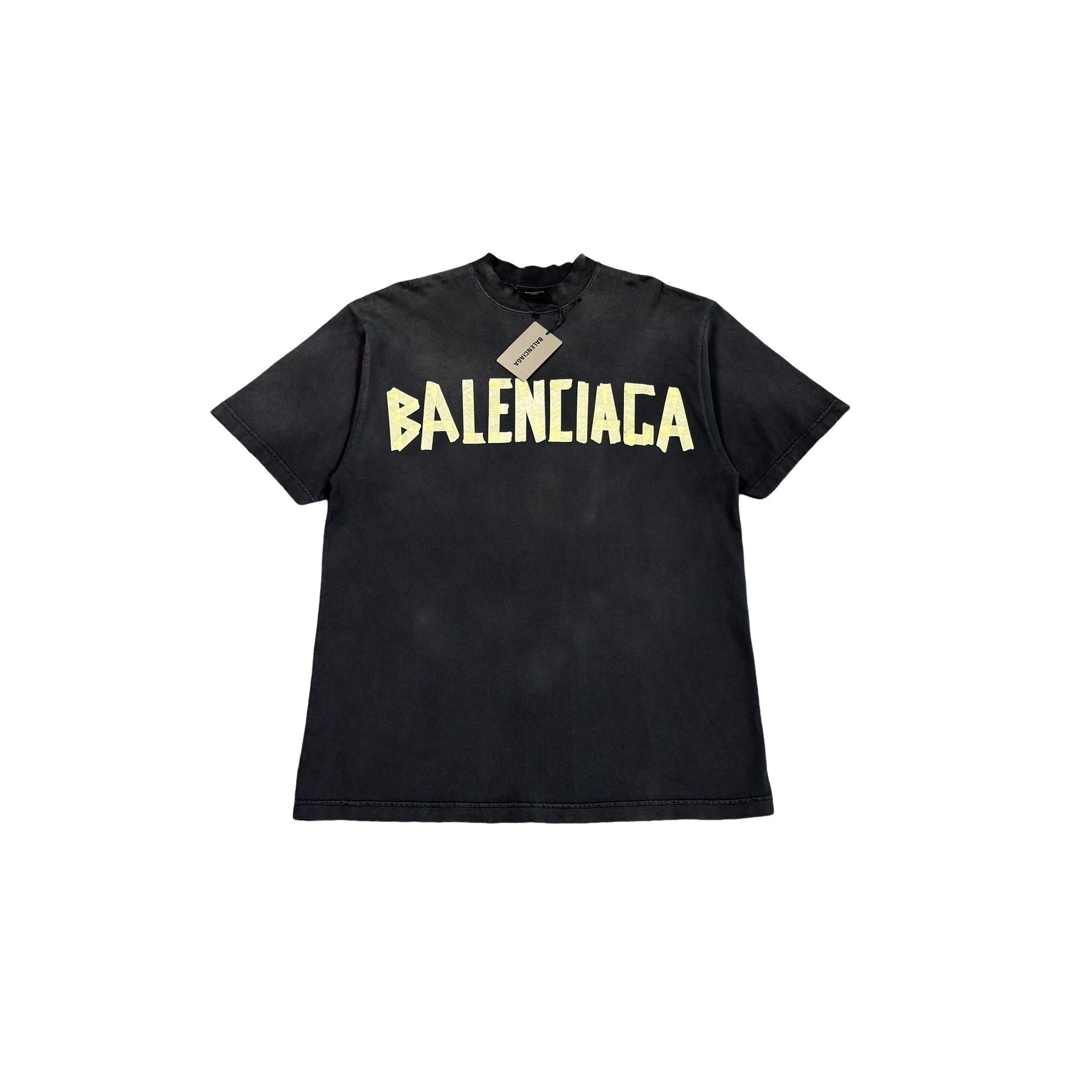 Balenciaga Balenciaga Tape Logo Distressed T-Shirt XS Size US XS / EU 42 / 0 - 1 Thumbnail