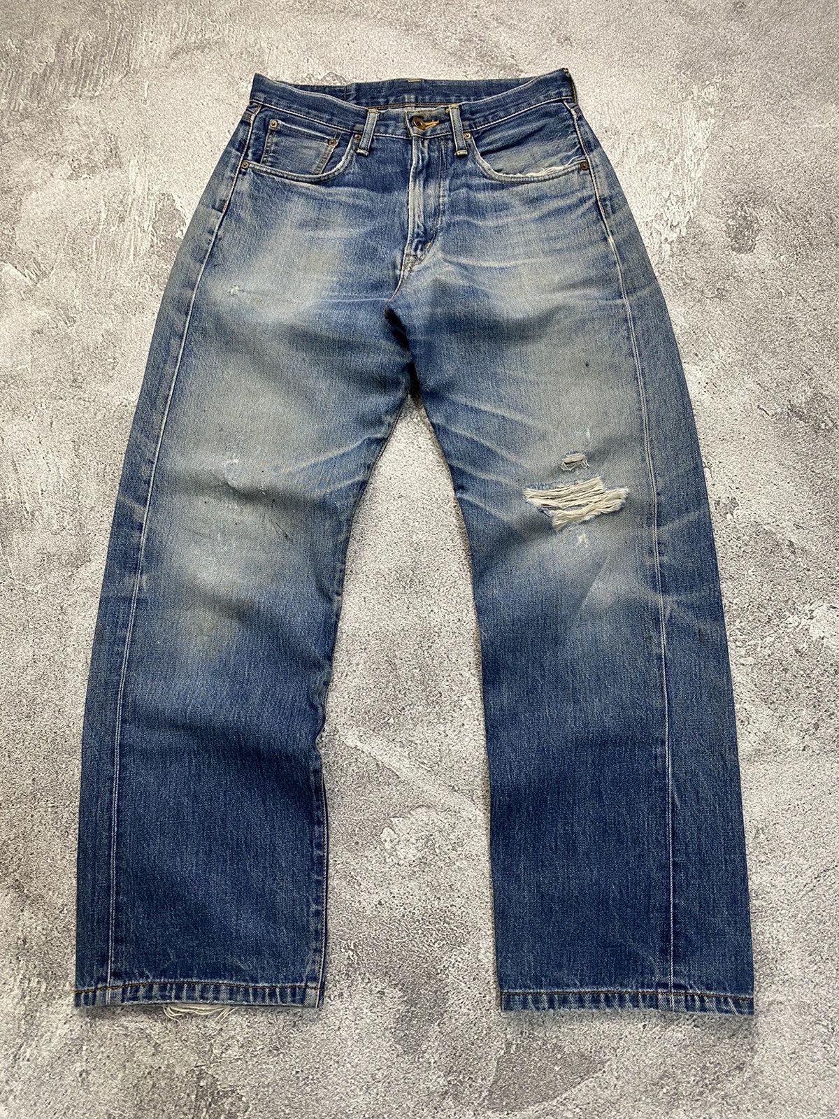 Distressed Loose Fit Selvedge Jean
