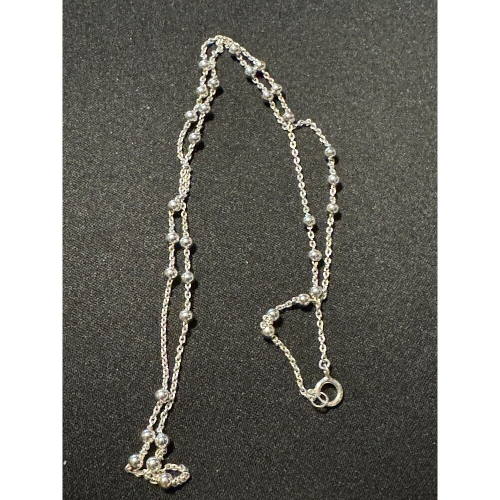 Other JCM 925 Silver Ball Bead Stationed Necklace 19 in Teal Pouch Size ONE SIZE - 1 Thumbnail