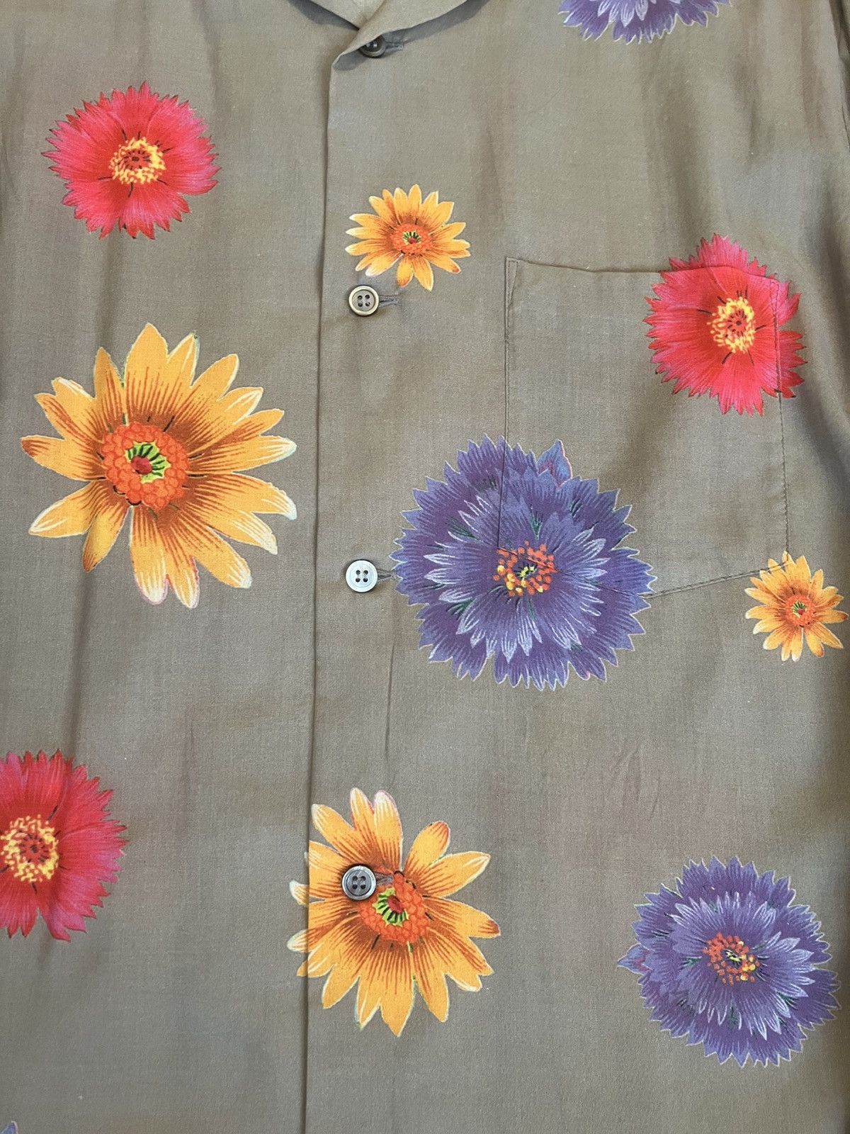 Yohji Yamamoto Yohji Yamamoto Pour Homme SS02 Rayon Floral Print Button Up Size US L / EU 52-54 / 3 - 2 Thumbnail