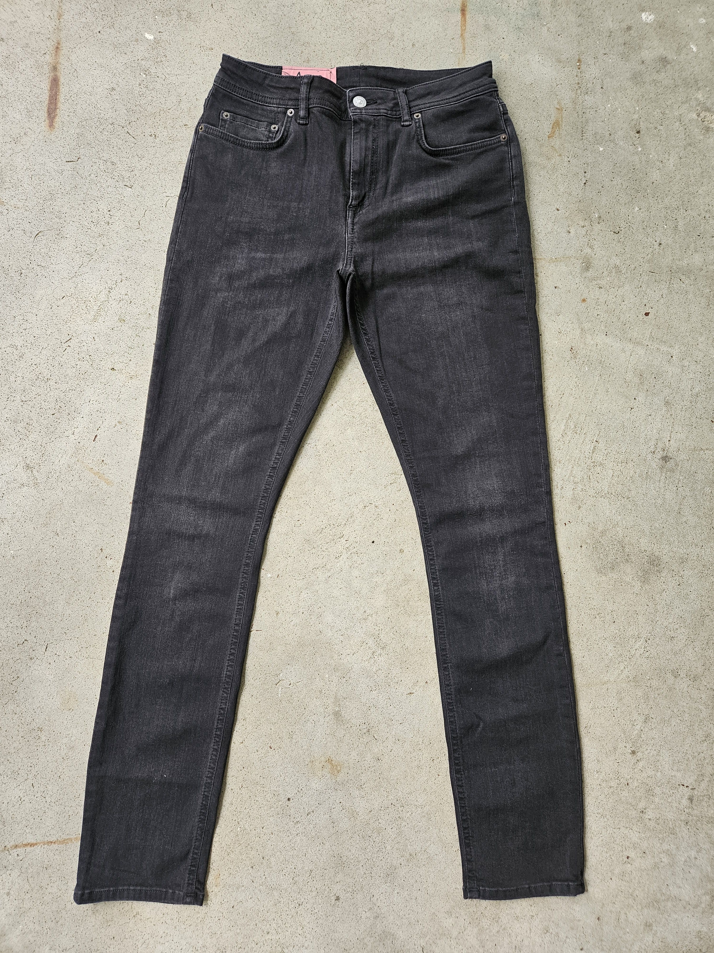 Acne Studios Blå Konst Climb Used Blk Back Patch Black Denim Jeans Size US 28 / EU 44 - 1 Thumbnail
