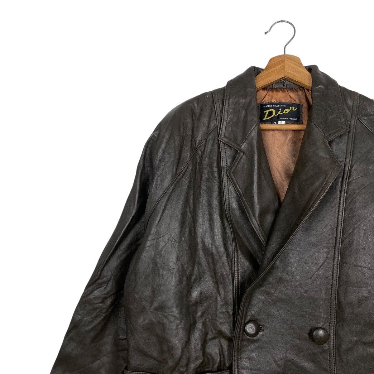 Leather Vintage leather overcoat double breasted Size US M / EU 48-50 / 2 - 6 Thumbnail