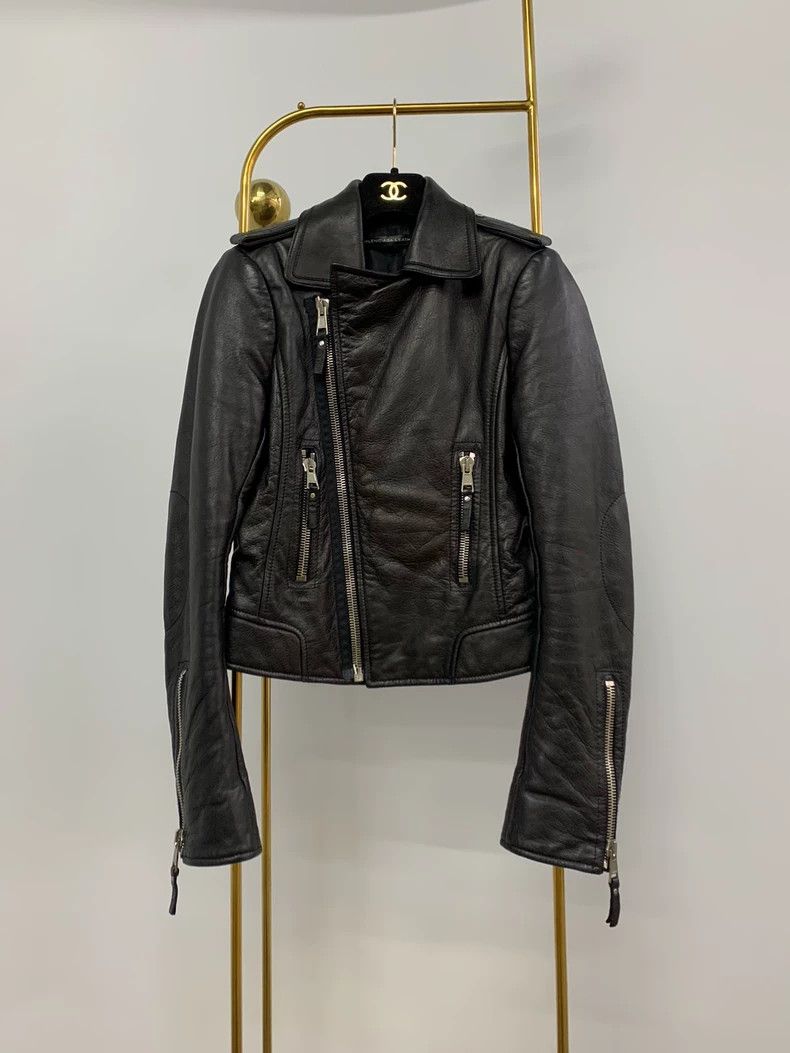 Balenciaga Balenciaga size 38 Black Biker Leather Jacket Size M / US 6-8 / IT 42-44 - 1 Thumbnail
