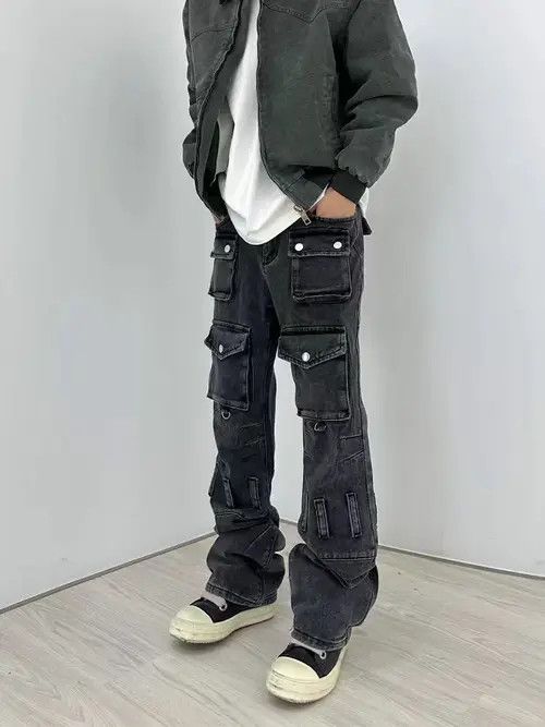 Japanese Brand Vintage Street Punk Hip Hop Multi-Pocket Workwear Jeans Size US 30 / EU 46 - 1 Thumbnail