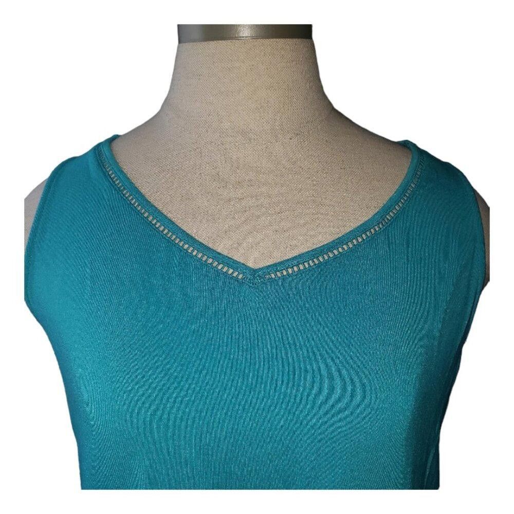 Chicos CT1638 Chico's Ladies Aqua Slit Tank Size 4 Size S / US 4 / IT 40 - 2 Thumbnail