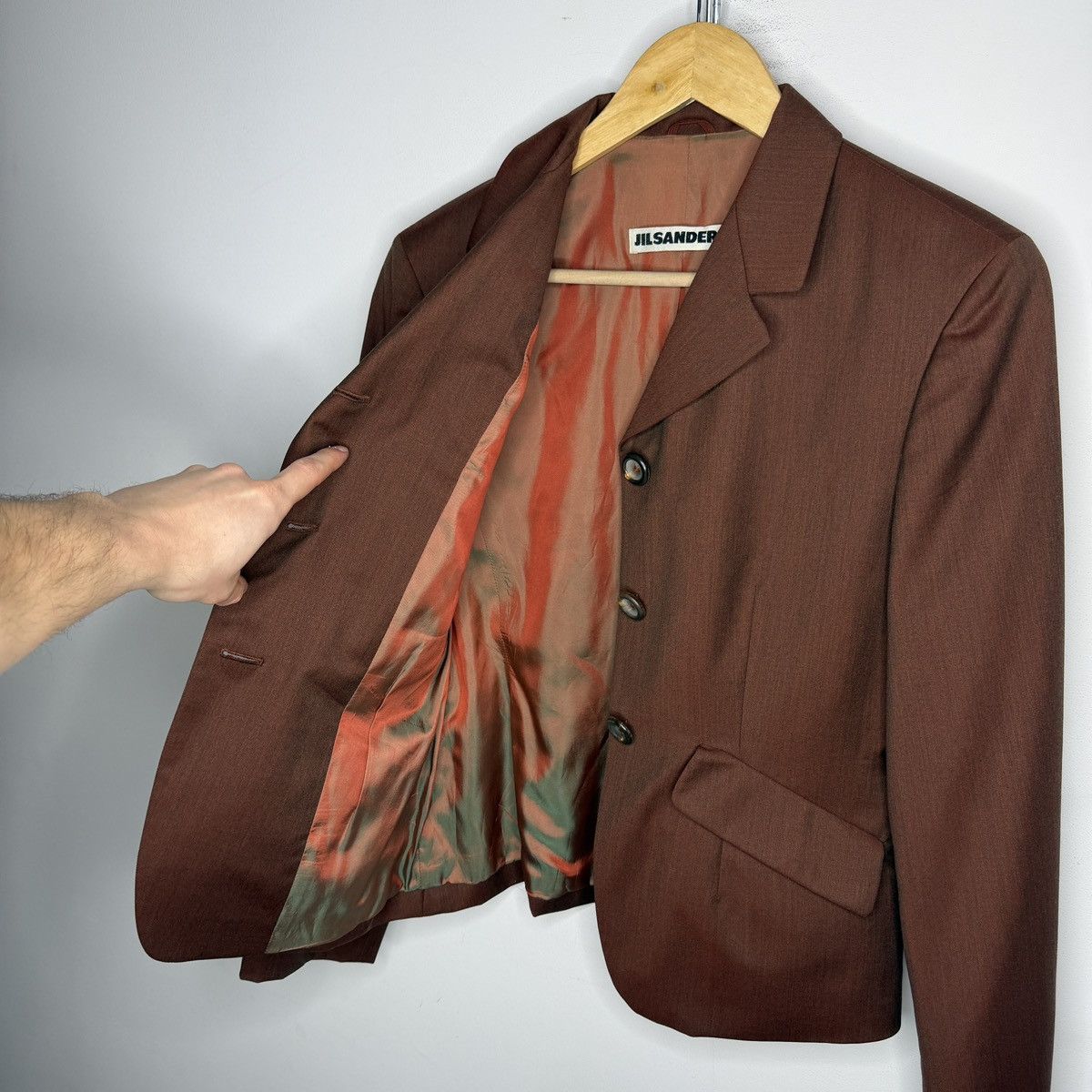 Jil Sander Vintage Jil sander blazer coat jacket brown wool Size S / US 4 / IT 40 - 11 Thumbnail