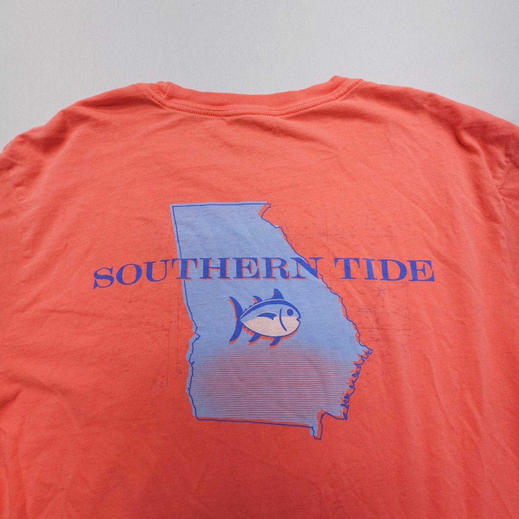 Southern Tide Southern Tide The Skipjack Long Sleeve Tee Mens L Orange / Red Fish Logo Crew Neck Cotton Knit All Seasons Outdoor Shirt Shirt Mens Size US L / EU 52-54 / 3 - 3 Thumbnail