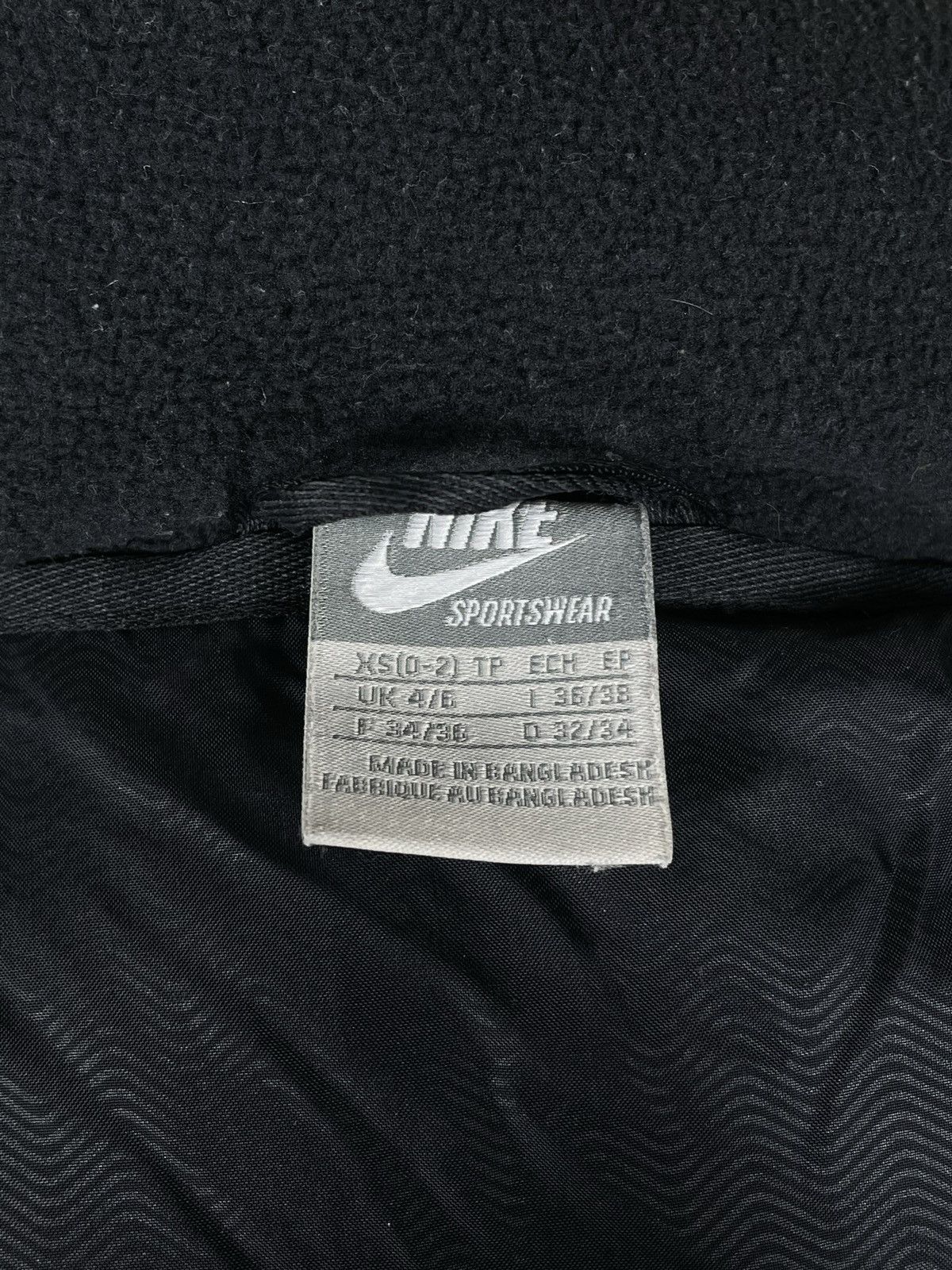 Nike × Vintage Nike Small Swoosh Zip Hoodie Black Y2k 00s Retro Winter Warm Size XS / US 0-2 / IT 36-38 - 11 Thumbnail
