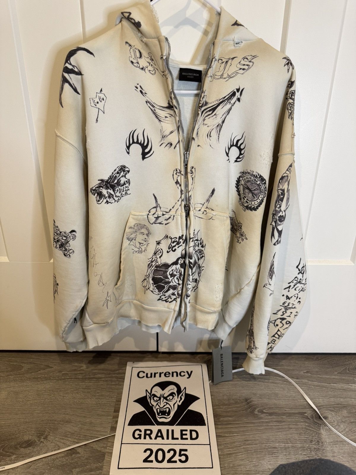 Balenciaga Balenciaga Tattoo Zip Up Hoodie Size US XS / EU 42 / 0 - 20 Thumbnail