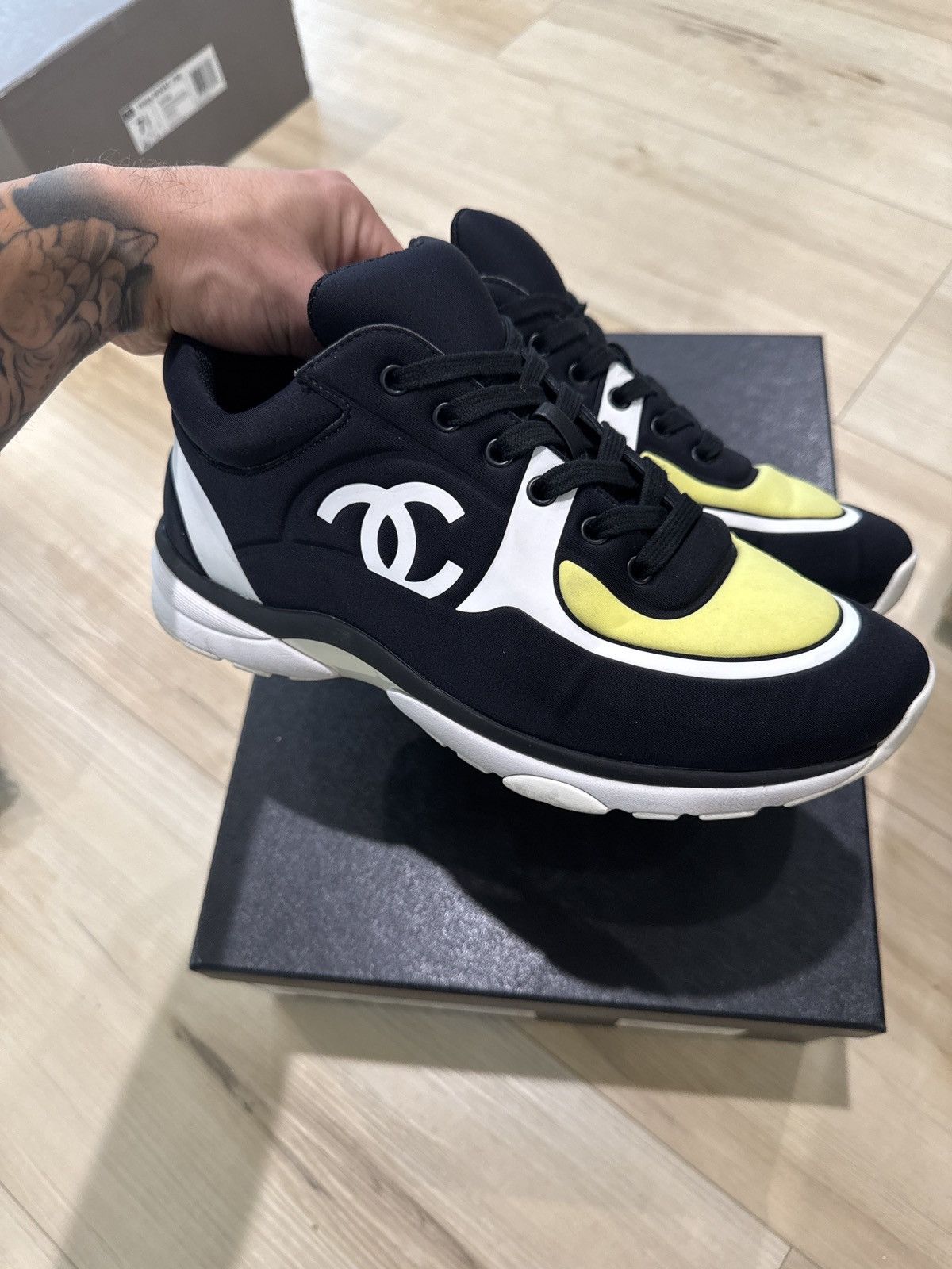 Chanel Chanel Sneakers Black/Yellow Size US 7.5 / EU 40-41 - 1 Thumbnail
