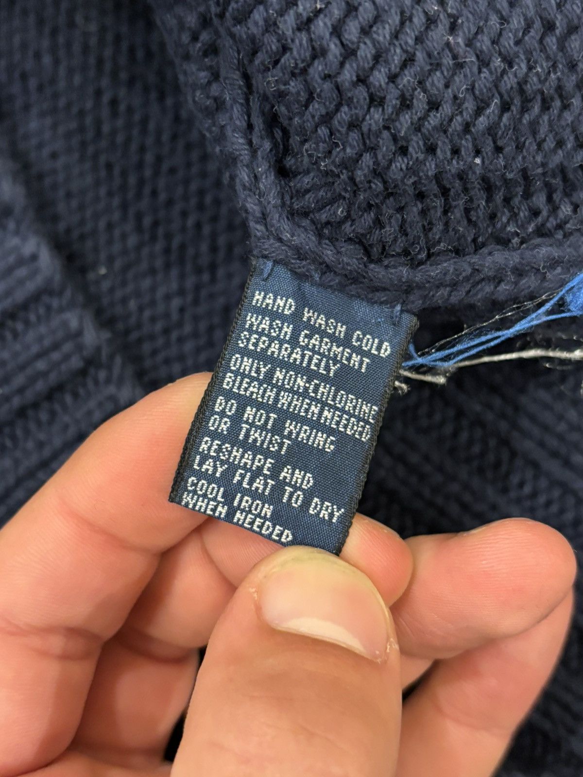 Polo Ralph Lauren Polo Ralph Lauren Hand Knit Sitting Bear Sweater Navy Size US L / EU 52-54 / 3 - 6 Thumbnail