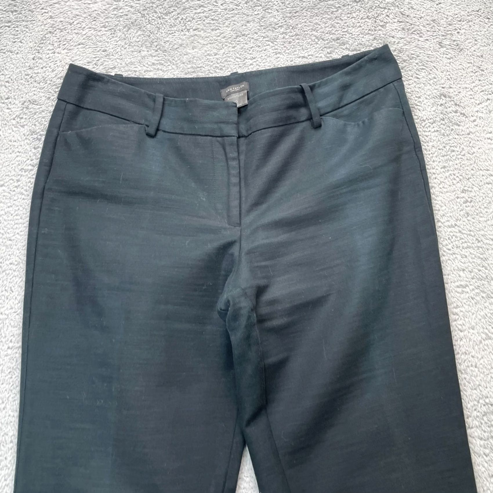 Ann Taylor Ann Taylor Pants Womens 10 Blue Signature Dress Pants Straight Leg Cotton Spandex Flat Front 28in Inseam Men? Size 32" / US 10 / IT 46 - 5 Thumbnail