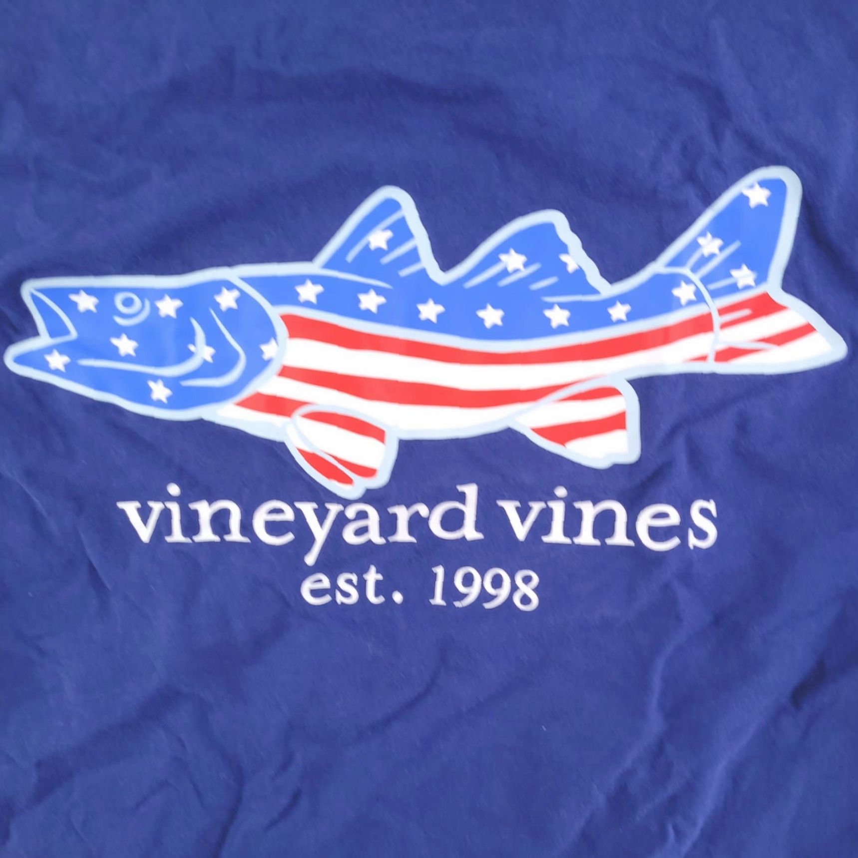 Vineyard Vines Vineyard Vines Shirt Mens XS Blue Short Sleeve USA July 4 Fishing Crew Neck T-Shirt Short Sleeve Solid Vintage: No (But avoid extra words). Size US XS / EU 42 / 0 - 2 Thumbnail