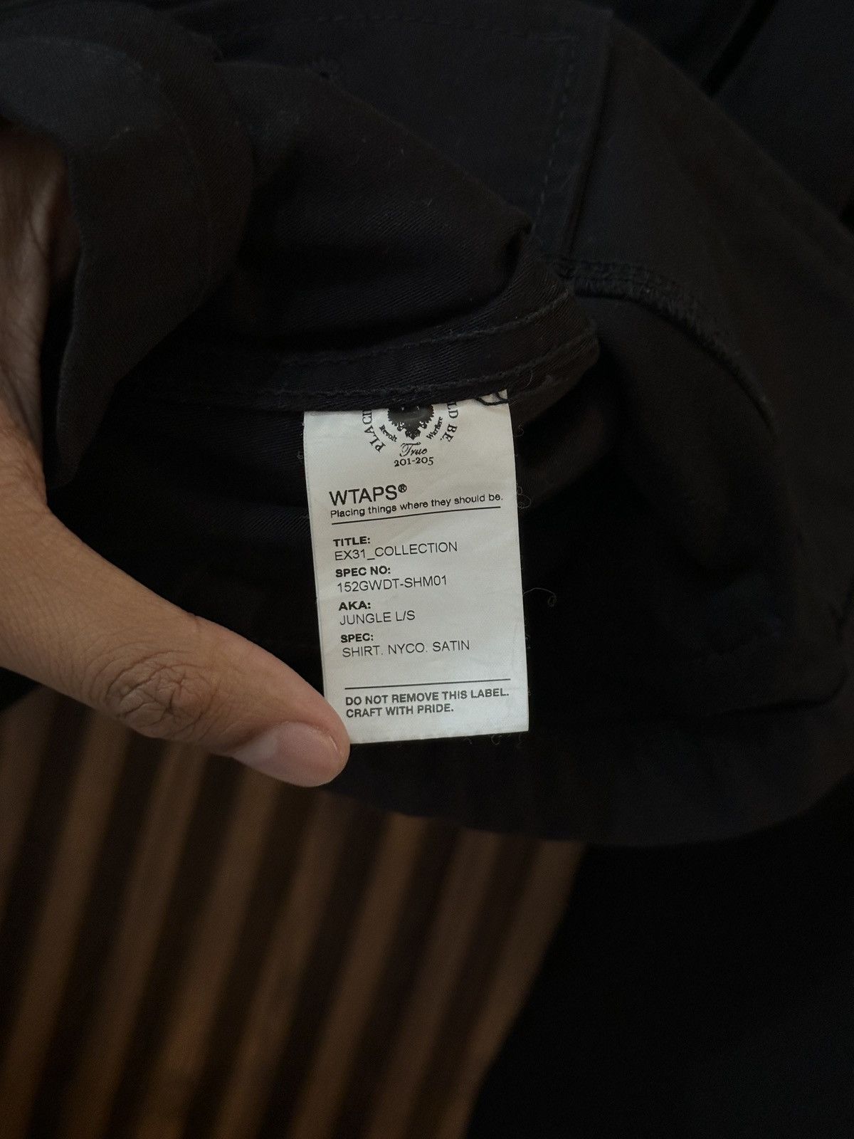Wtaps WTAPS Jungle L/S Shirt. Nico. Satin "Black" size 1 Size US S / EU 44-46 / 1 - 4 Thumbnail