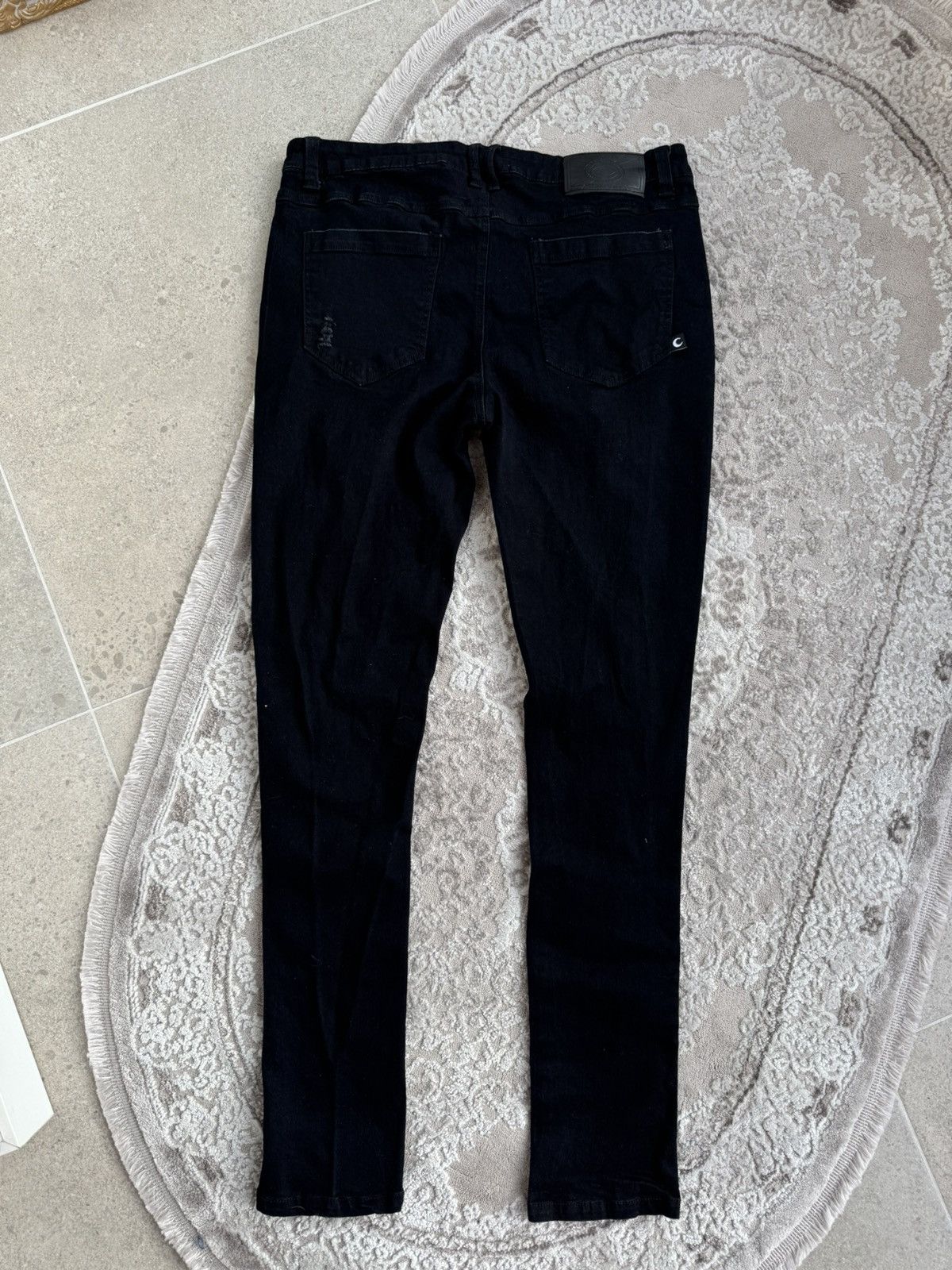 Killstar Killstar Black Distressed Goth Jeans with D-Ring Detailing Size 34" / US 12 / IT 48 - 2 Thumbnail
