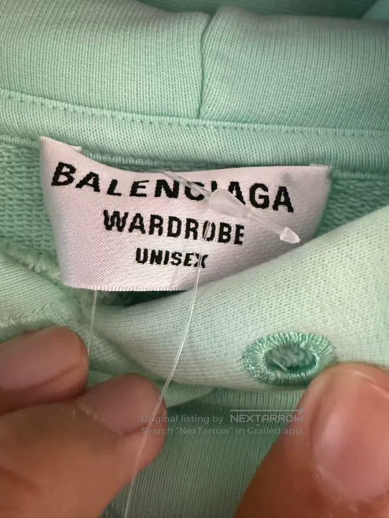 Balenciaga Balenciaga Mint Green Front and Back Embroidered Logo Hood Size US XS / EU 42 / 0 - 3 Thumbnail