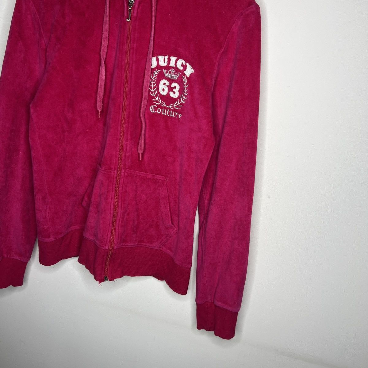 Juicy Couture × Vintage Juicy Couture Velour Hoodie Sweatshirt Pink Big Logo Size M / US 6-8 / IT 42-44 - 3 Thumbnail