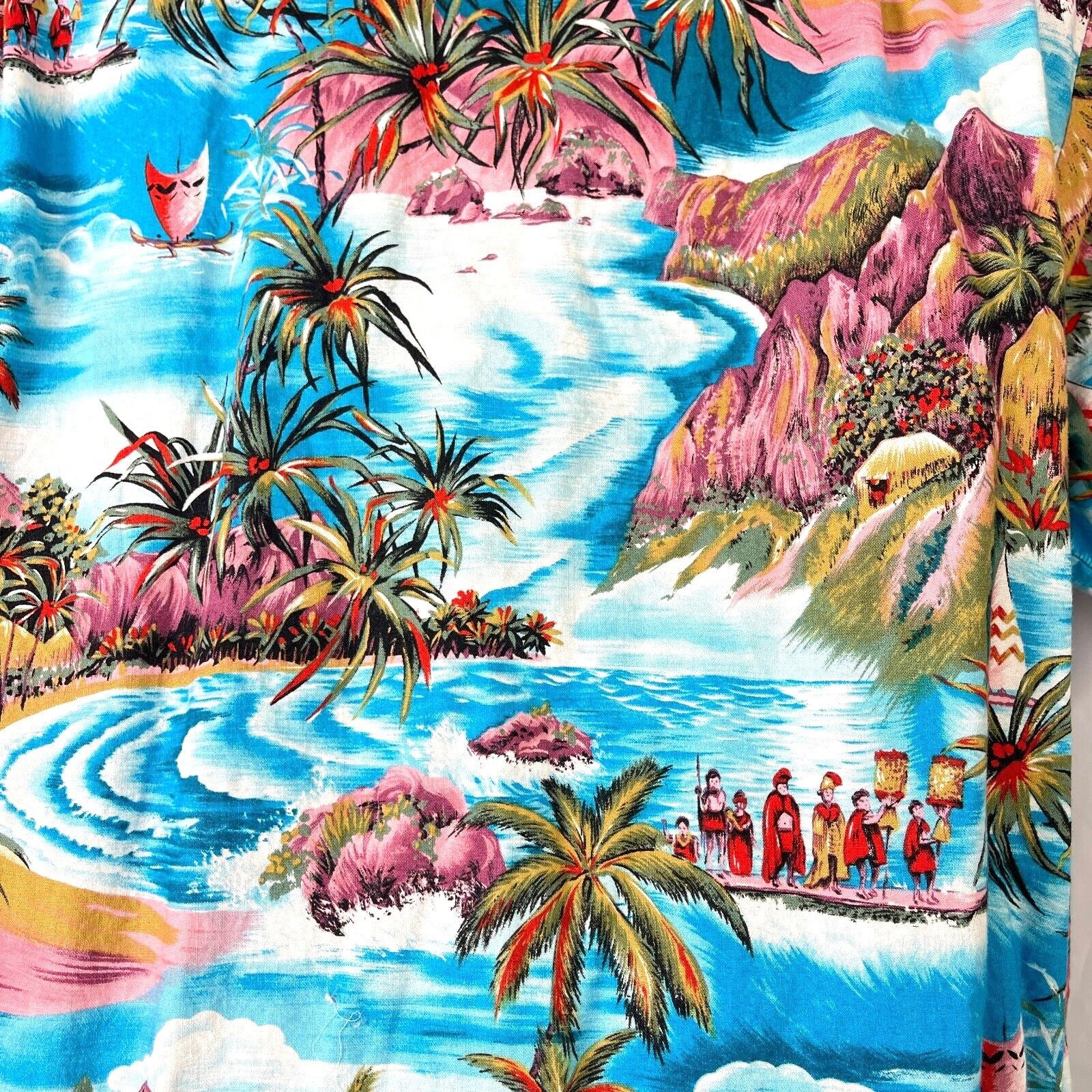 Other RJC Palms Pink Cliffs Mens Hawaiian Shirt size Large 47x30 Size US L / EU 52-54 / 3 - 5 Thumbnail