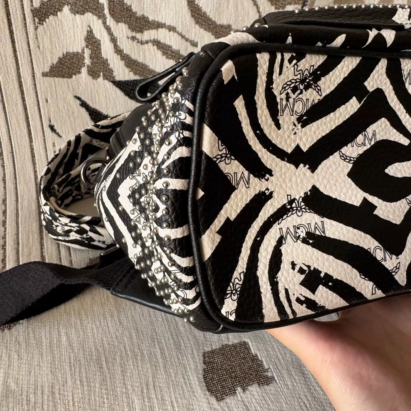 MCM MCM Zebra Print Black/White Rivets Limited Unworn Backpack Size ONE SIZE - 4 Thumbnail