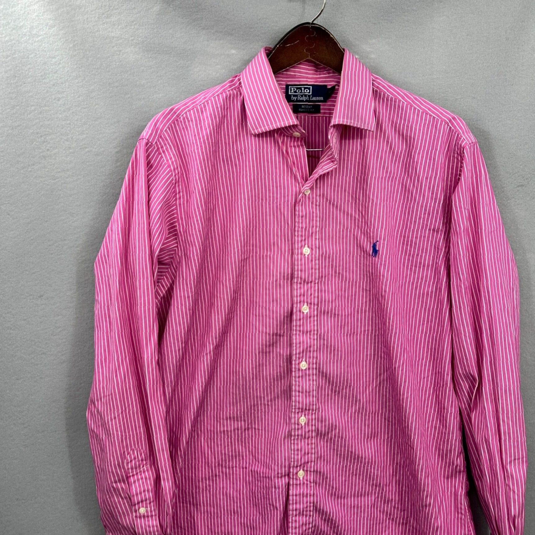 Polo Ralph Lauren VINTAGE Polo Ralph Lauren Shirt Men's 16.5 Large Pink Regent Fit Preppy Dad Polo Ralph Lauren Shirt, 16.5 Large, Pink, Button-Up, Classic, 90s, Mens Size US L / EU 52-54 / 3 - 2 Thumbnail