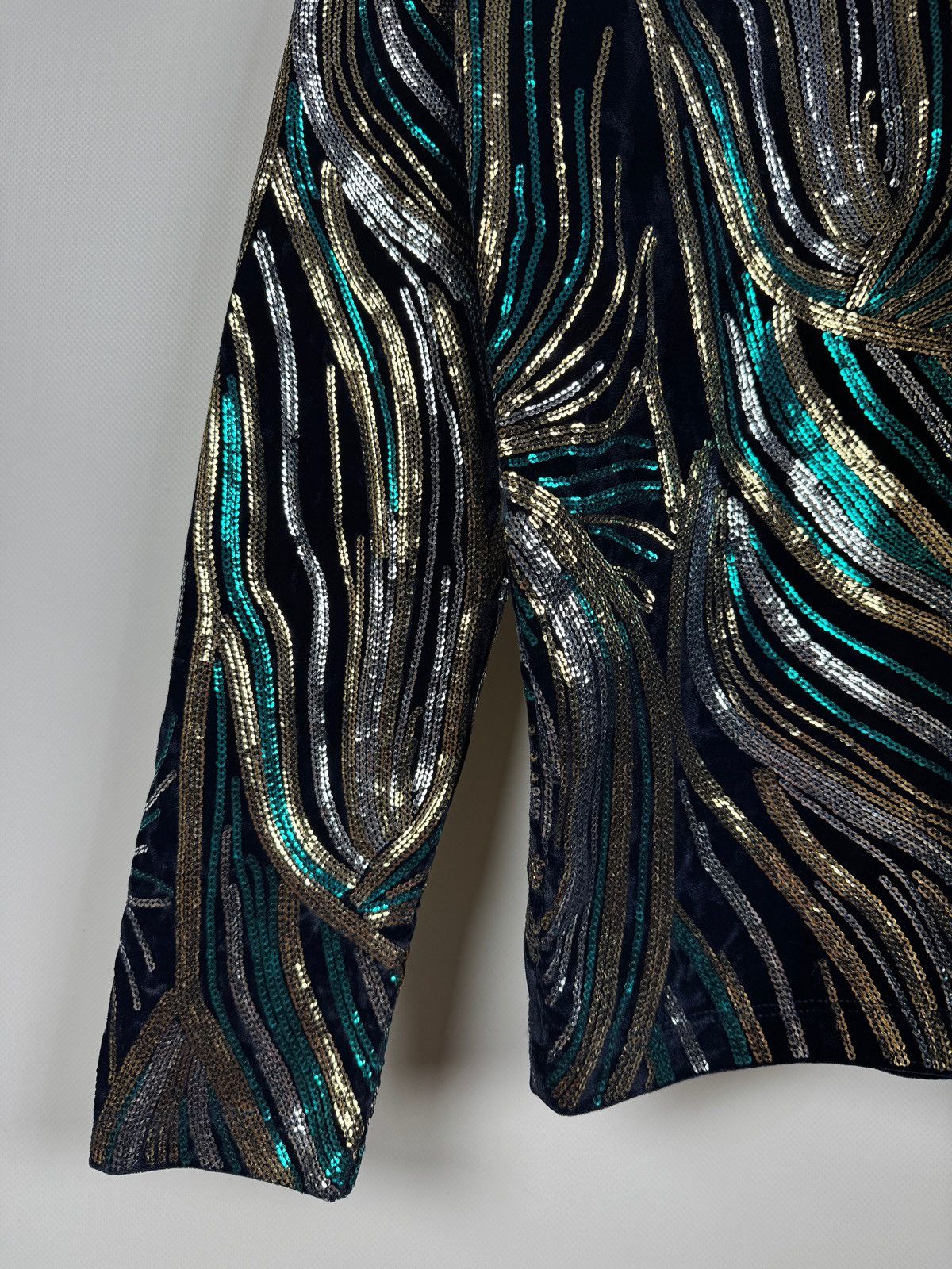 Dries Van Noten Dries Van Noten Sequin Velvet High Neck Top Size M / US 6-8 / IT 42-44 - 8 Thumbnail