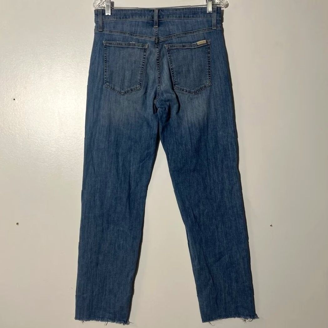Vintage Joe's Jeans The Niki Mid Rise Boyfriend Distressed Raw Hem Blue Denim W29 M36 Jeans Women 5-Pocket Size 29" - 4 Thumbnail