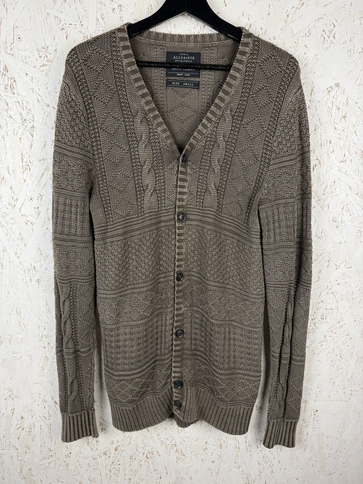 Allsaints Allsaints Spitalfields Cable Knit Valkyrie Cardigan Sweater Size US S / EU 44-46 / 1 - 1 Thumbnail