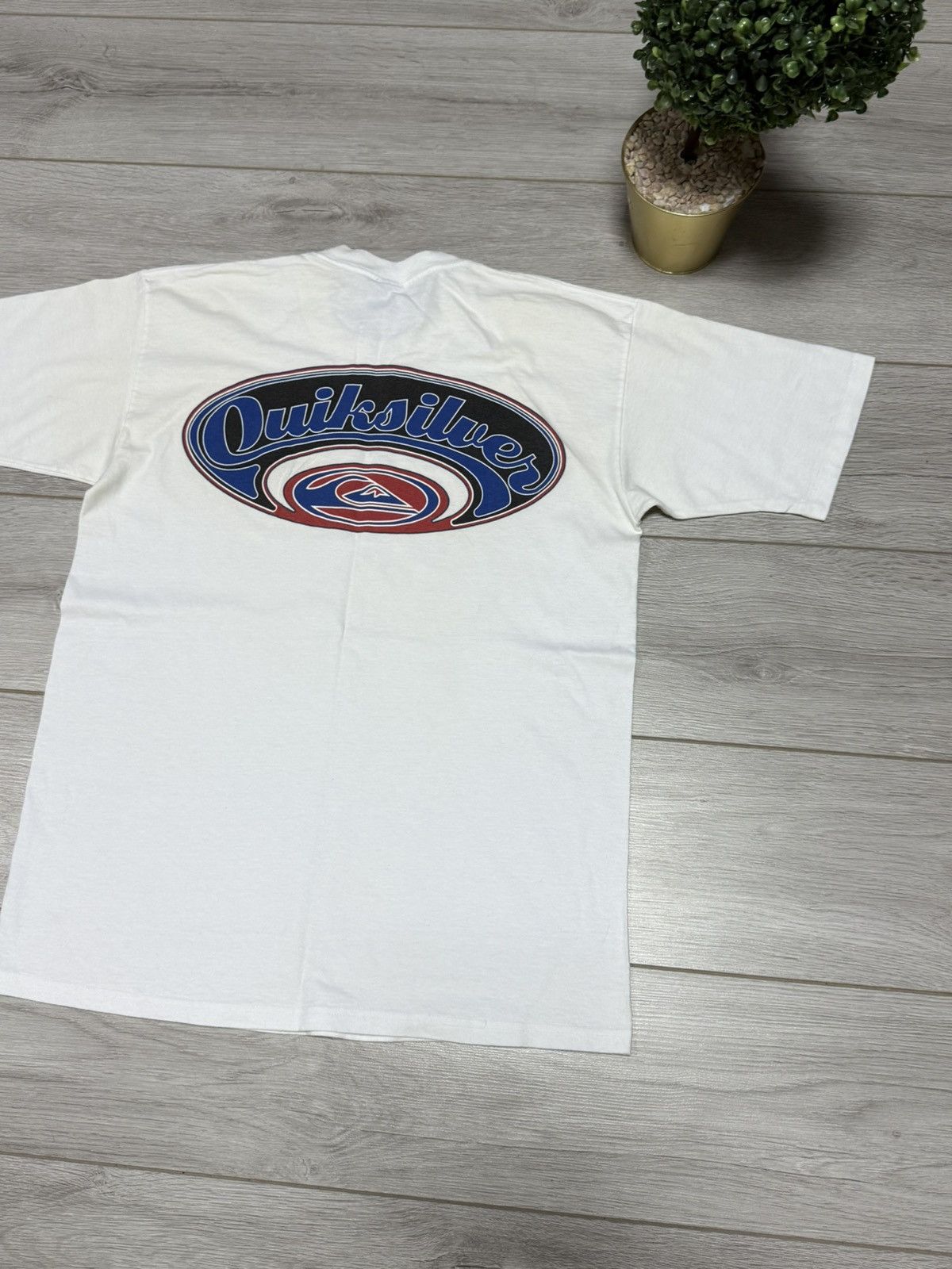 Quiksilver Quilsilver USA surf vintage big logo print tee shirt Quick Size US L / EU 52-54 / 3 - 5 Thumbnail