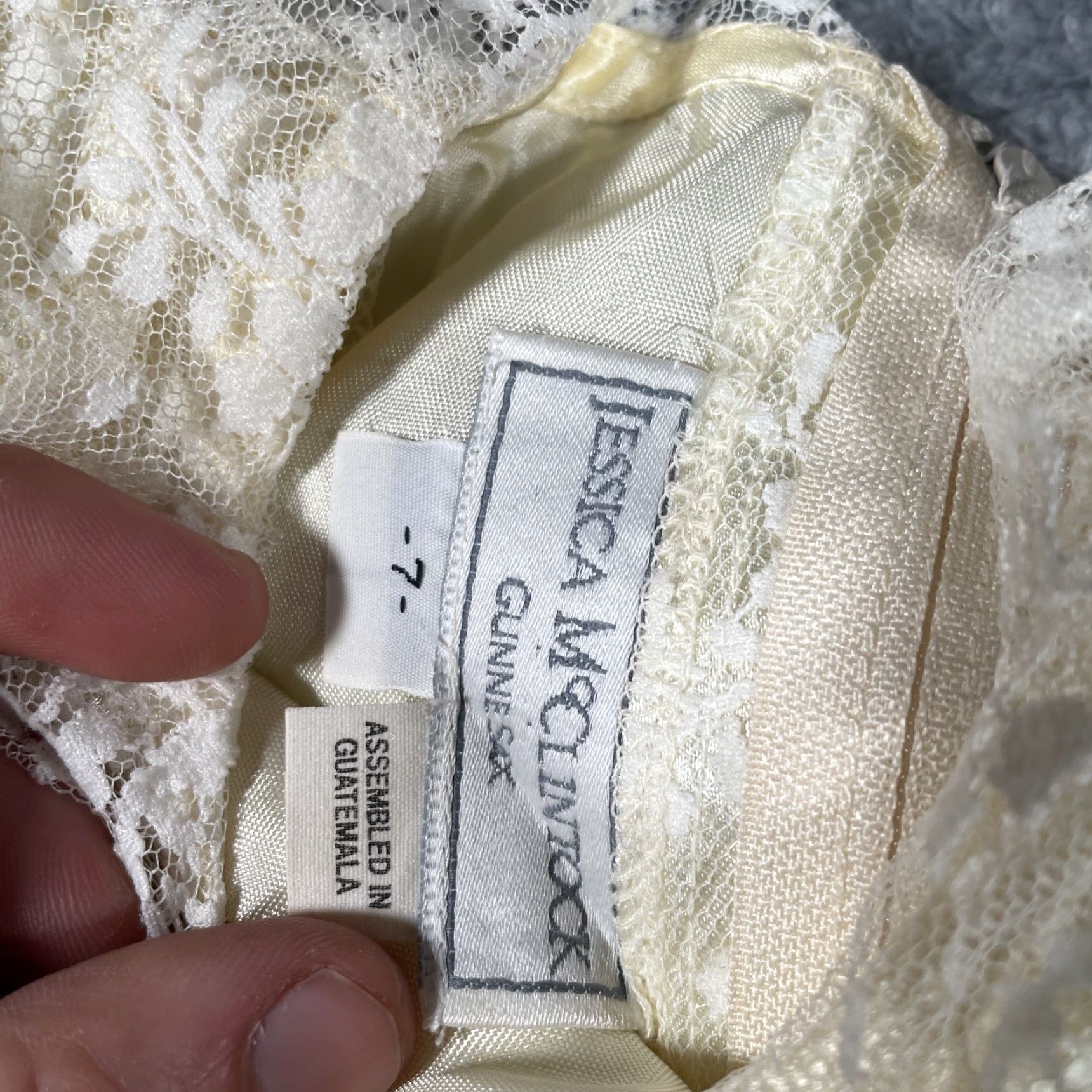 Vintage VINTAGE Gunne Sax Jessica McClintock Lace Ruffled Collar DRESS Size 7 CREAM Prairie Victorian 1970s Juniors Special Occasion Womens Size M / US 6-8 / IT 42-44 - 6 Thumbnail