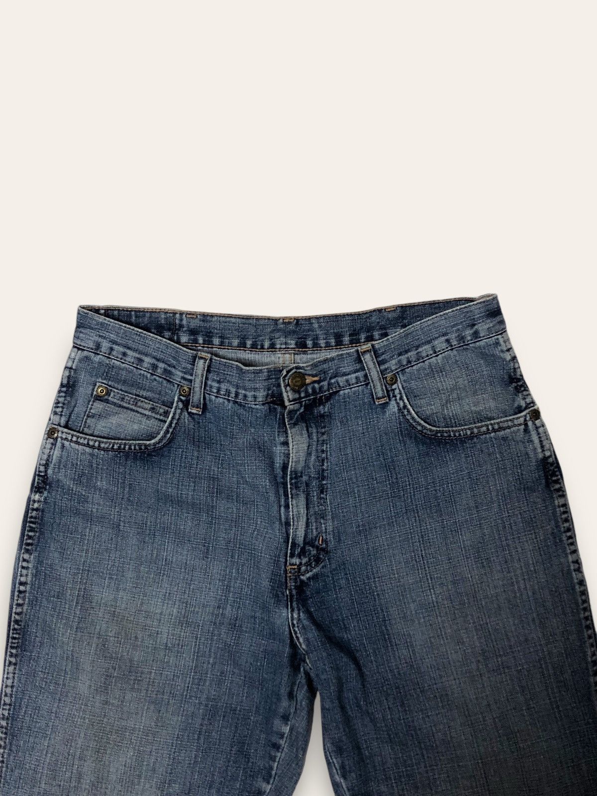 Jean Vintage WRANGLER Blue Denim Slightly Distressed Jeans Size US 32 / EU 48 - 5 Thumbnail