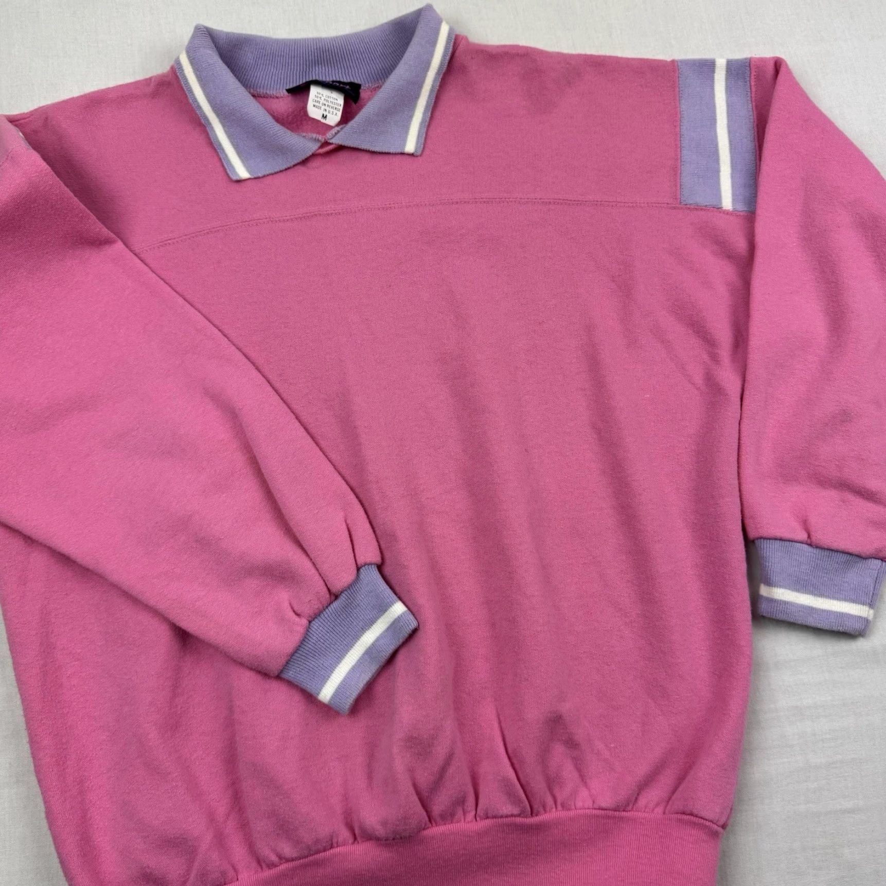 Pinko VINTAGE SK Sweatshirt Womens Medium Pink Collared Classic 80s Hipster Size M / US 6-8 / IT 42-44 - 2 Thumbnail