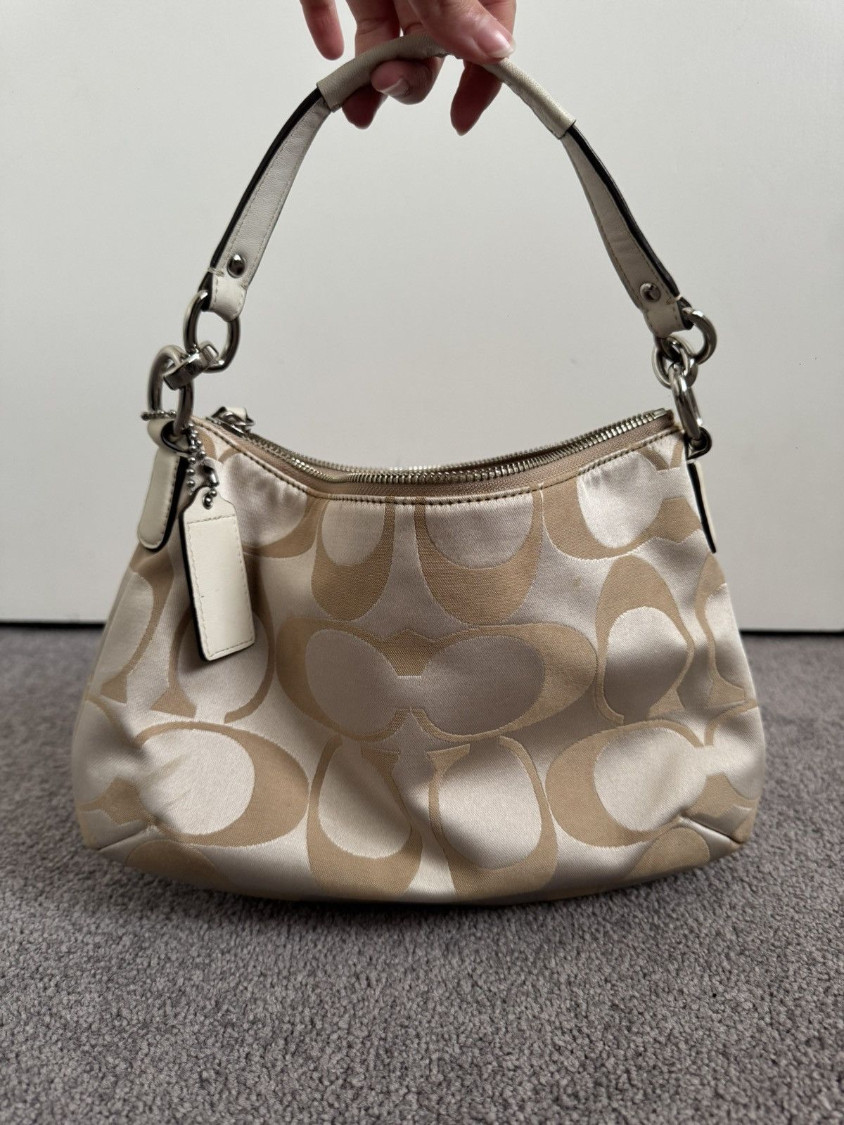 Coach Cream vintage fabric Coach bag with pink interior Size ONE SIZE - 2 Thumbnail