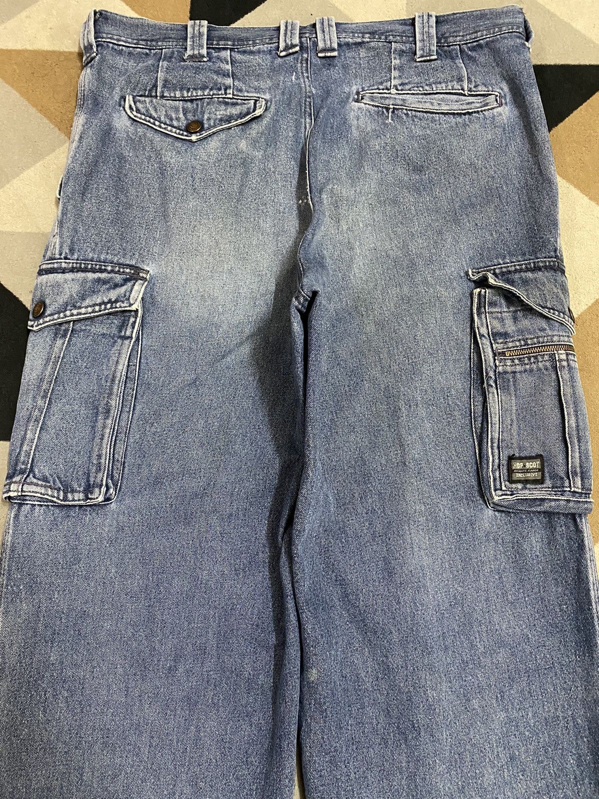 Hope Vintage Avant Garde Faded Wash Cargo Jeans Size US 34 / EU 50 - 4 Thumbnail