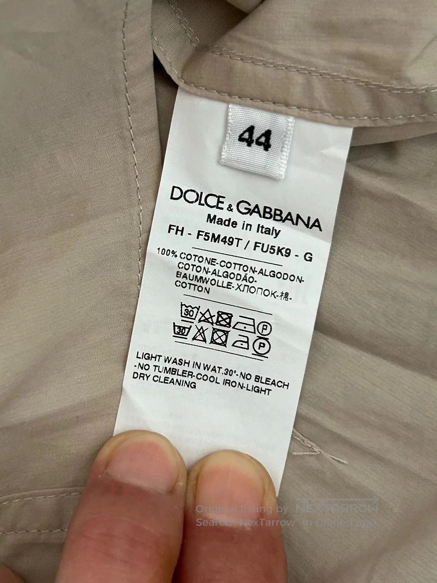 Dolce & Gabbana Fashion Casual Khaki Work Shirt for Women. Size M / US 6-8 / IT 42-44 - 7 Thumbnail