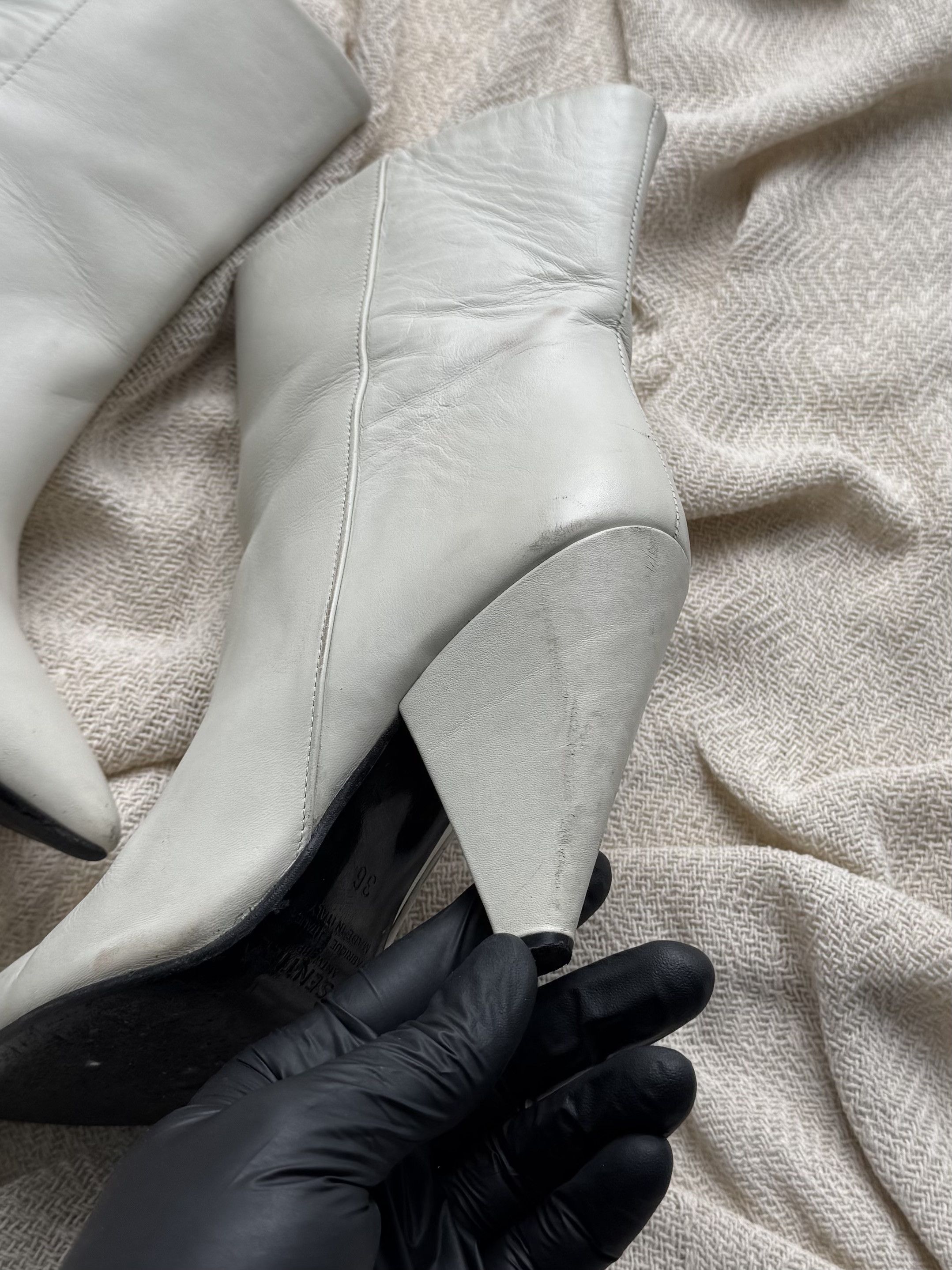 Vintage Vintage Leather Ankle Boots Pointed Toe Block Heel Booties Size US 6 / IT 36 - 3 Thumbnail