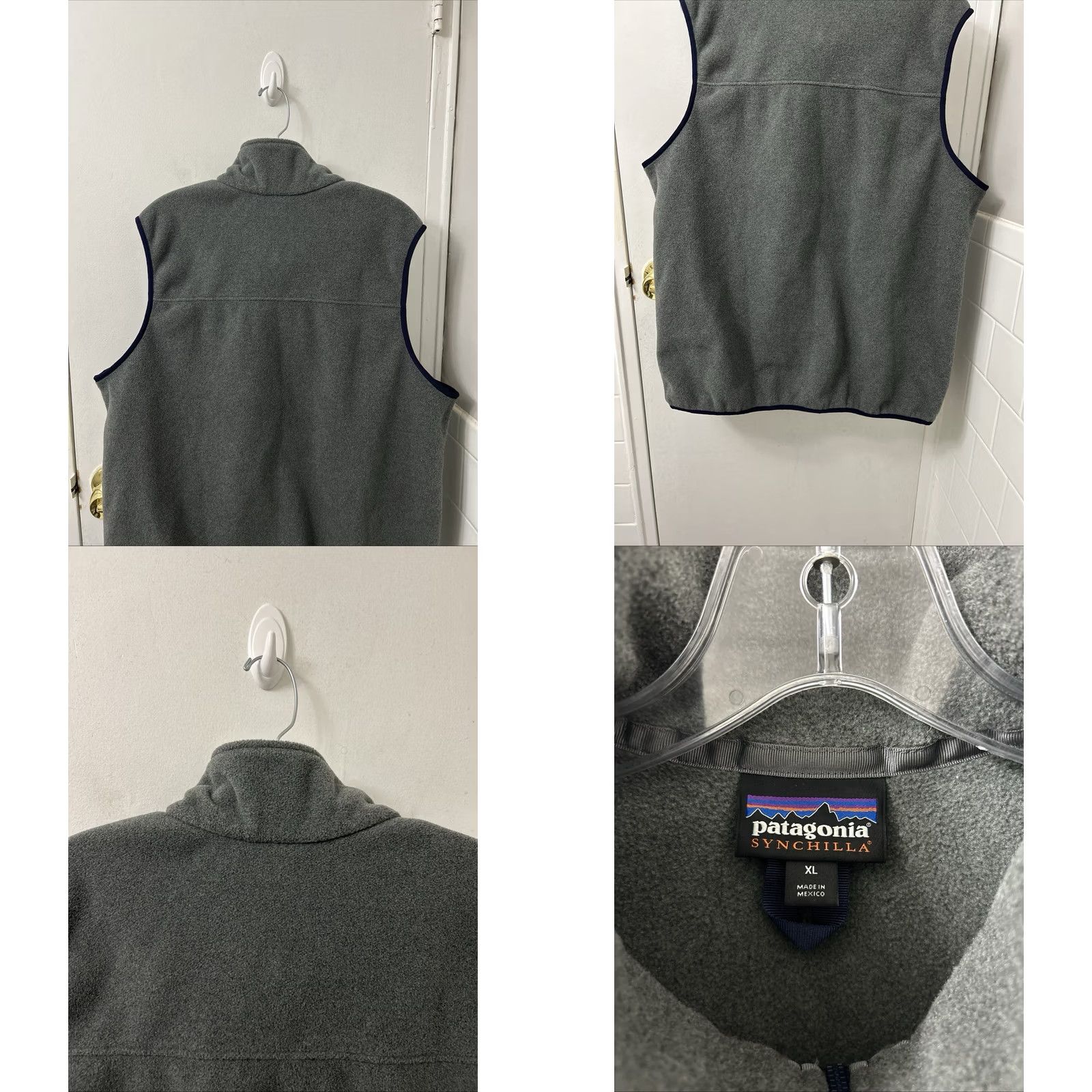 Patagonia Patagonia Synchilla Vest Mens XL Gray Navy Full Zip Snap Pockets Embroidered Logo Outdoor Active Wear Quilted Fleece Jacketless? Size US XL / EU 56 / 4 - 8 Thumbnail