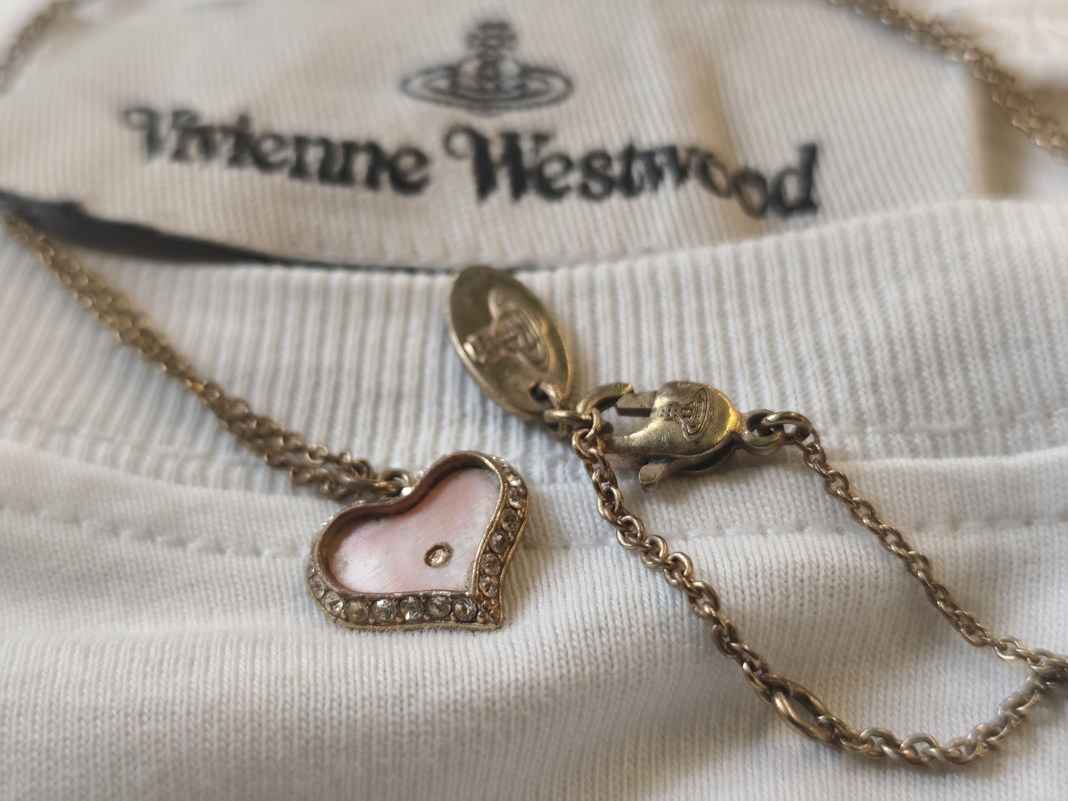 Vivienne Westwood Vivienne Westwood Petra Heart Gold/Pink Necklace Pendant Size ONE SIZE - 2 Thumbnail
