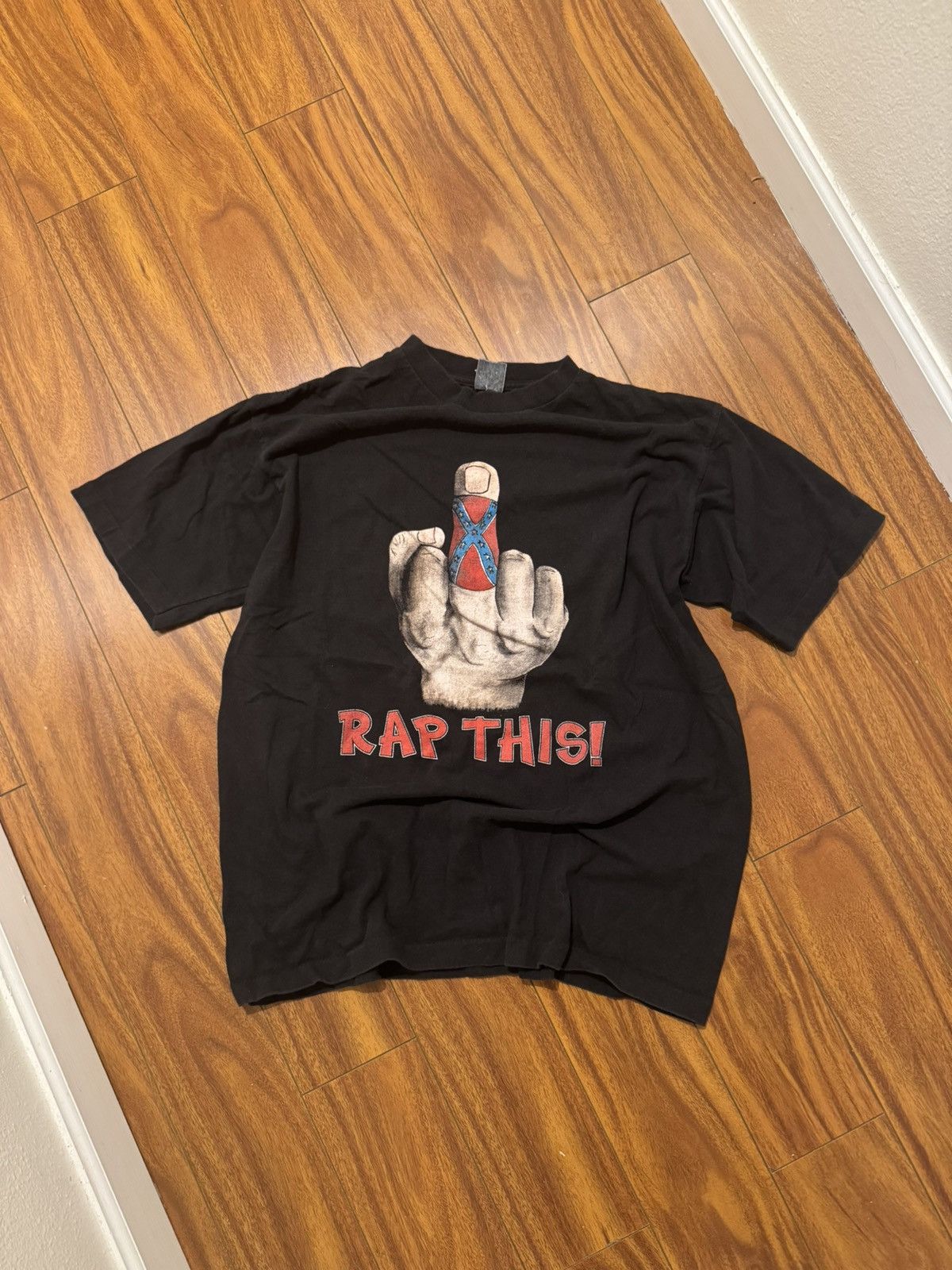 Band Tees × Vintage Vintage Single Stitch Middle Finger Confederate Tee Size US XL / EU 56 / 4 - 1 Thumbnail