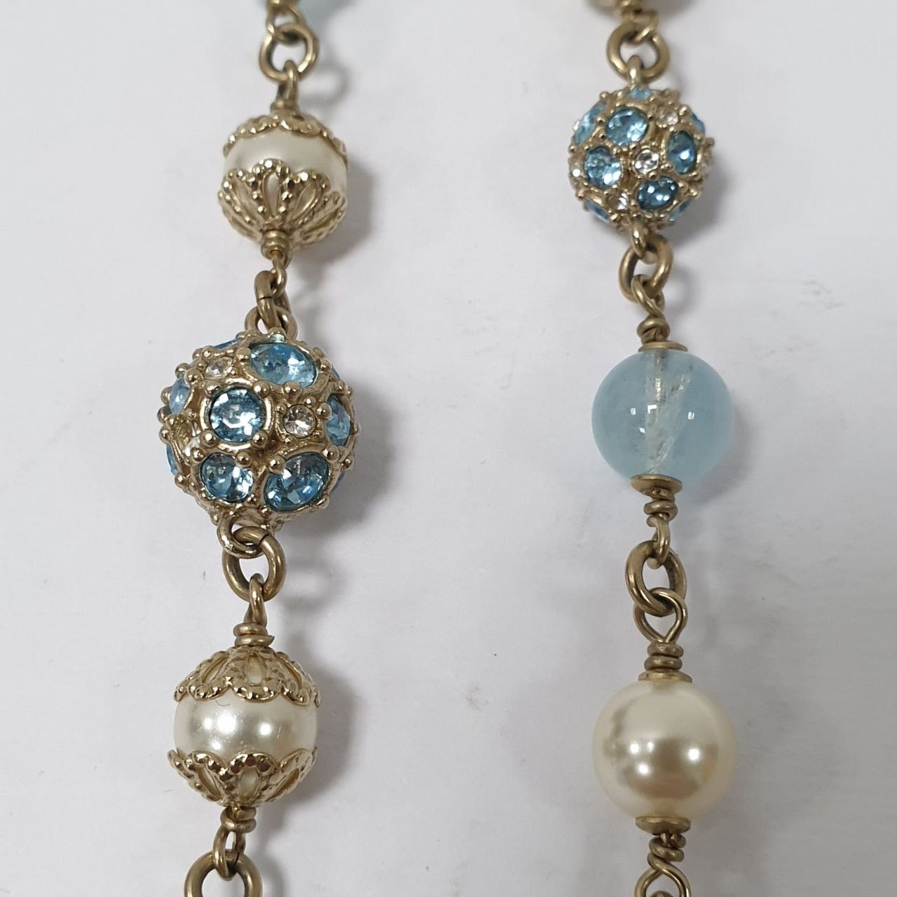 Chanel Chanel B19 Aquamarine Resin & Pearls Necklace Size ONE SIZE - 8 Thumbnail