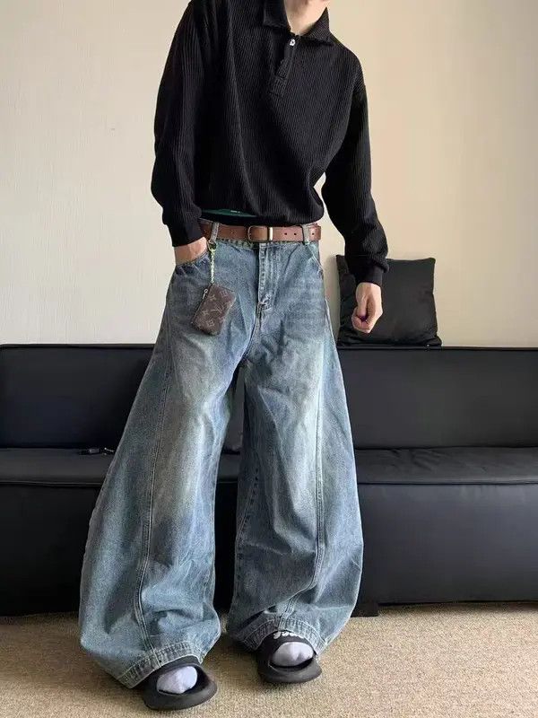 Japanese Brand VIBE Vintage washed baggy banana wide leg jeans Size US 30 / EU 46 - 2 Thumbnail