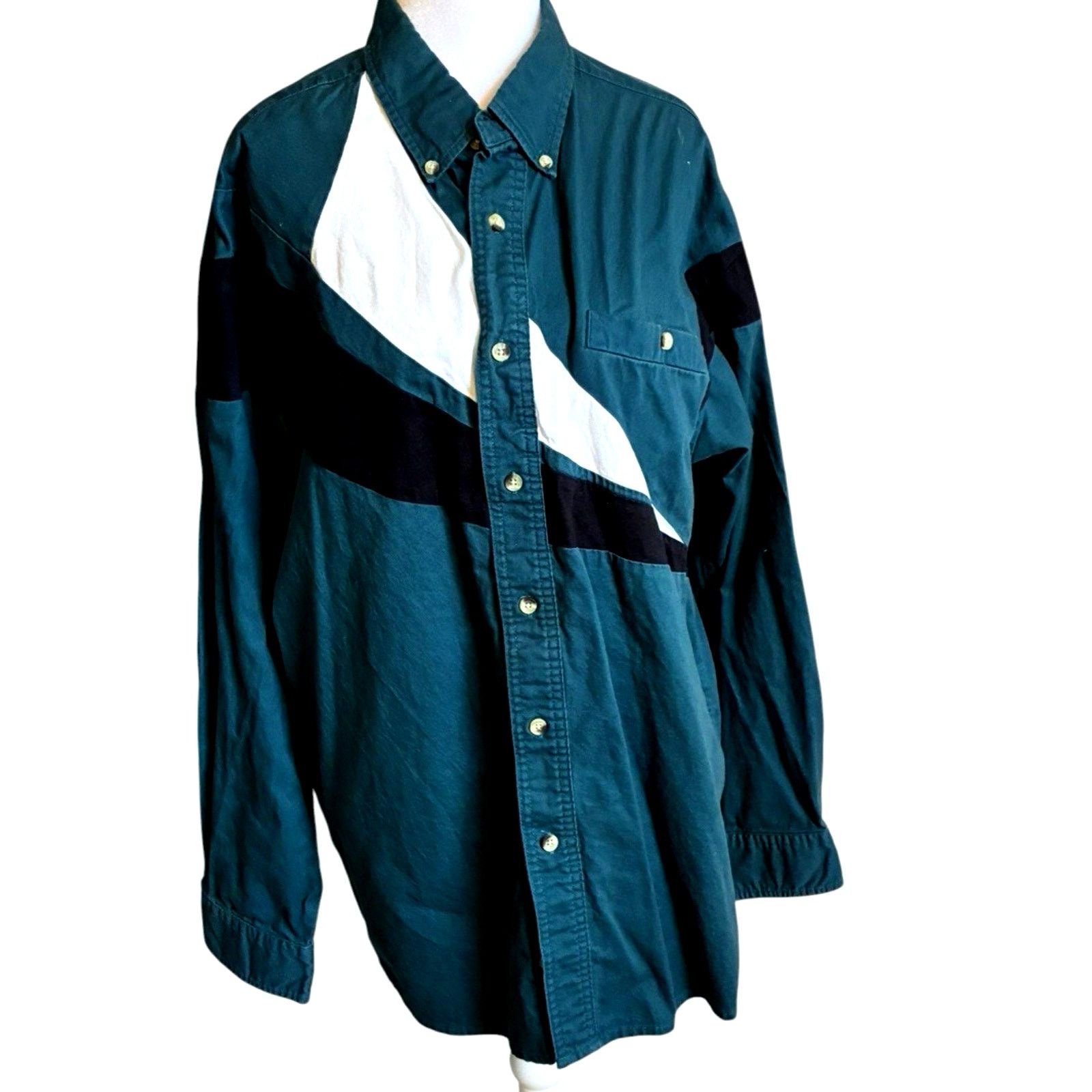 Wrangler Vtg 90s Wrangler Western Button Down Shirt L Color Block Size US L / EU 52-54 / 3 - 10 Thumbnail