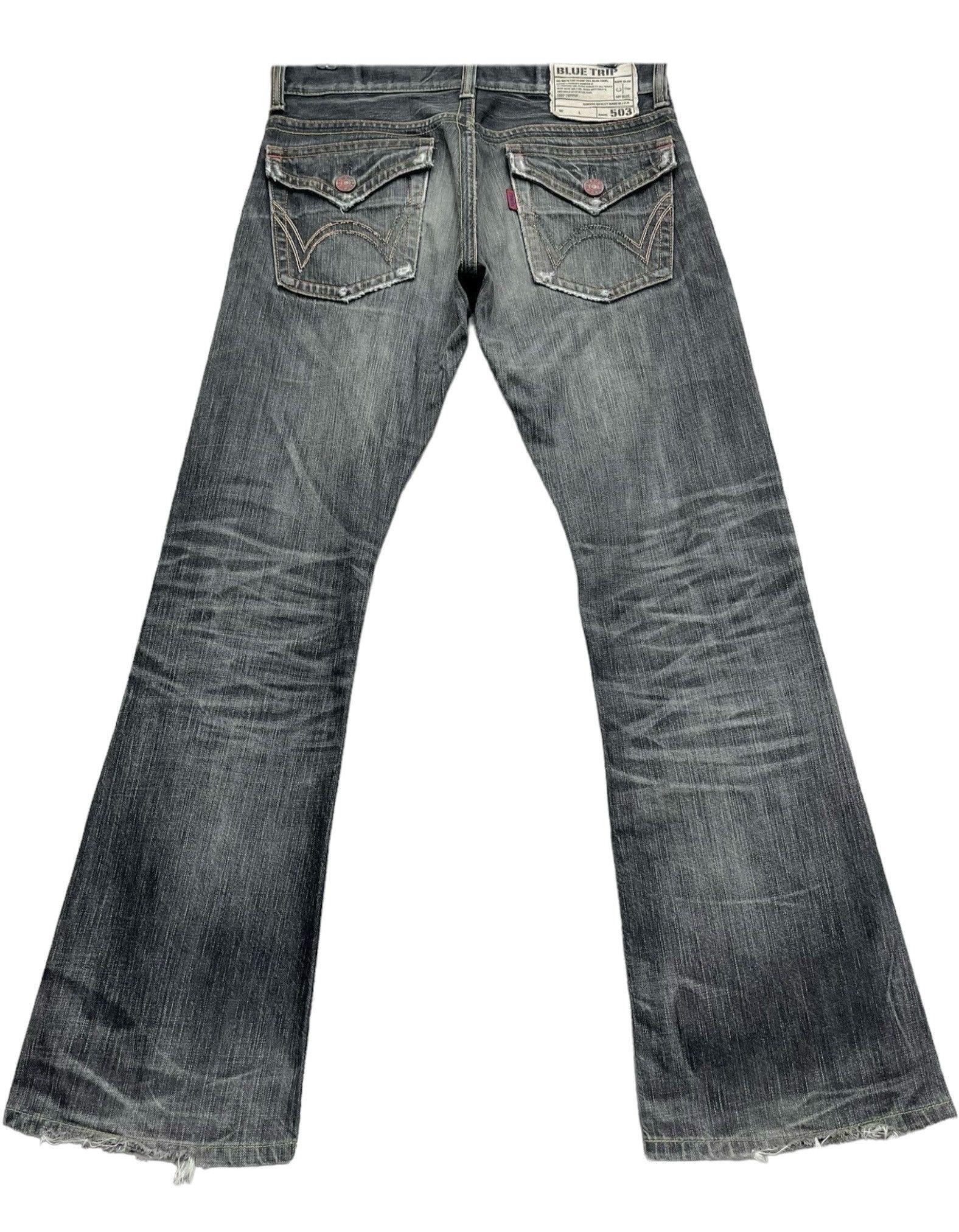 Edwin 🔥GRUNGE EDWIN FLARE Natural Ripped Faded Distressed Denim Size US 30 / EU 46 - 8 Thumbnail