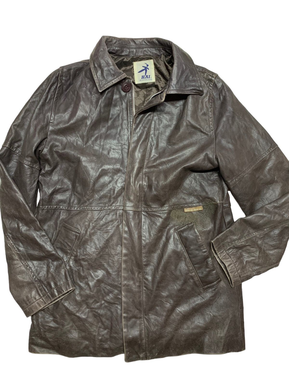 Hai Sporting Gear Vintage 80s brown real leather jacket Size S / US 4 / IT 40 - 3 Thumbnail