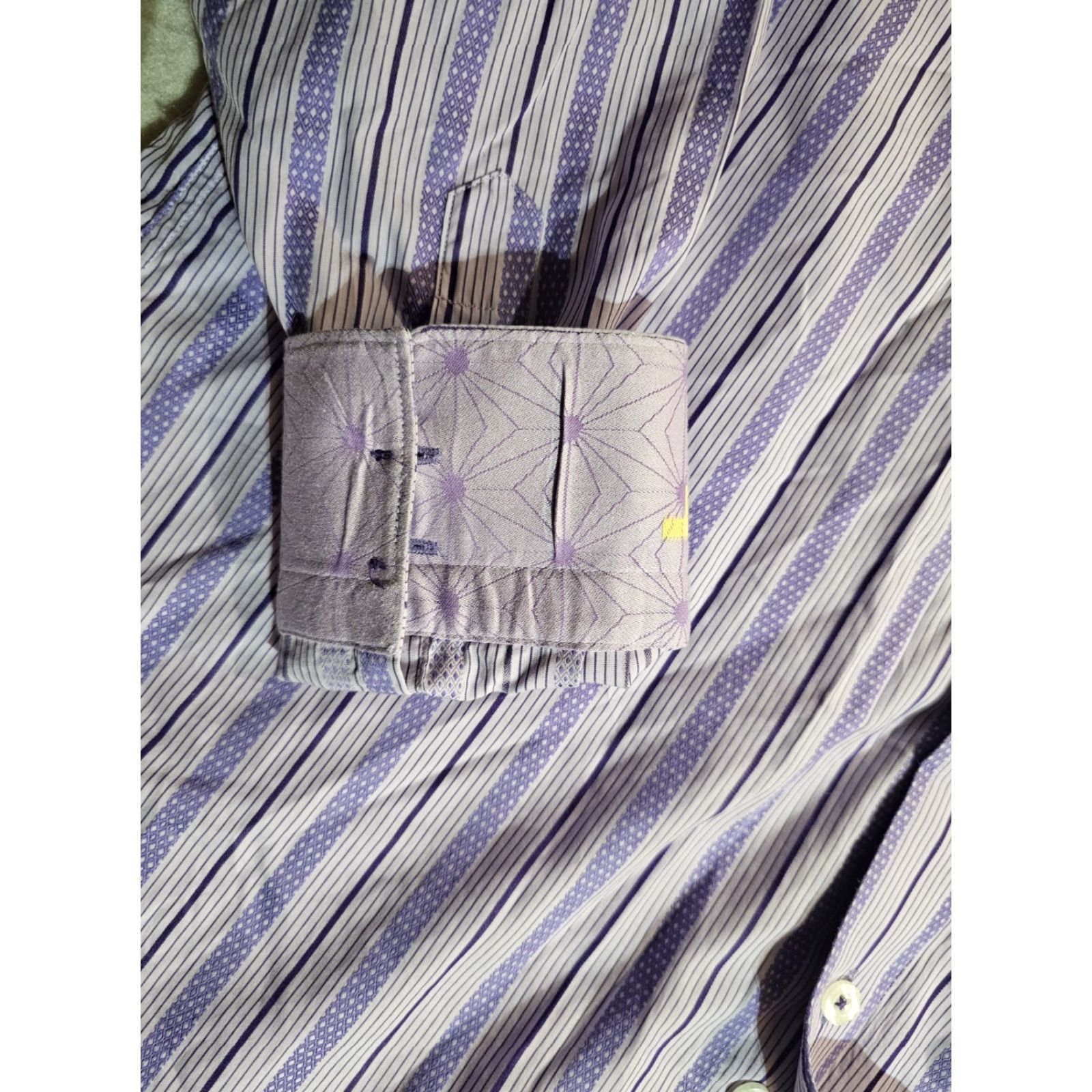 Robert Graham Robert Graham Button-Up Shirt Geometric Filp Cuff Floral Paisley Lavender Sz Med Size US M / EU 48-50 / 2 - 7 Thumbnail
