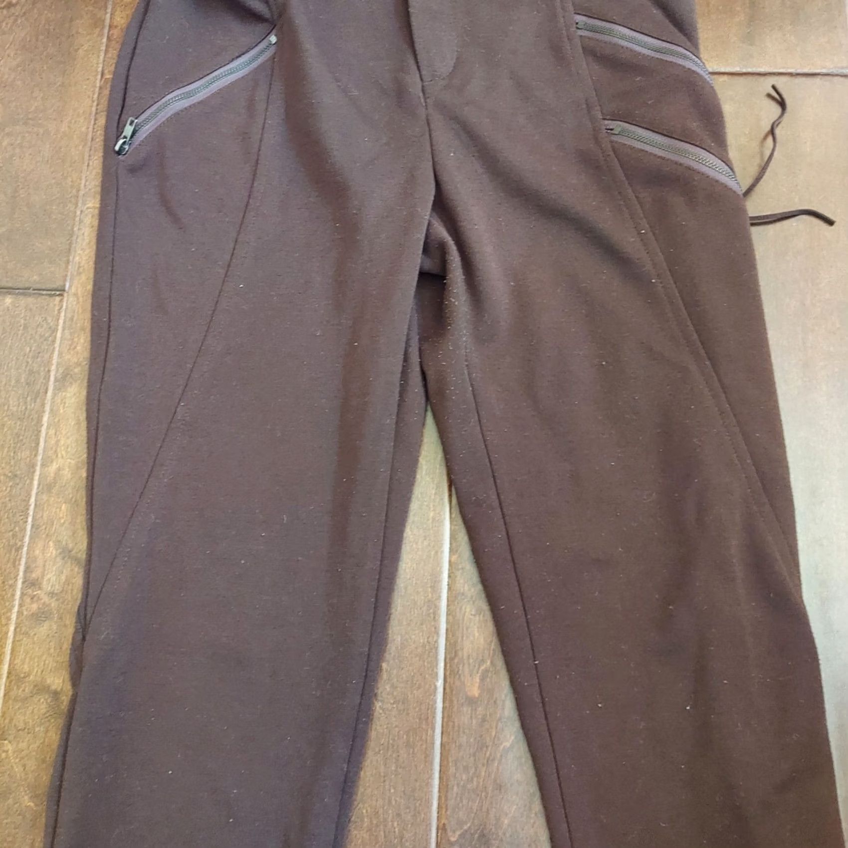 Vintage Foreign Exchange Women's Brown Dress Pants Zip Pockets & Leg Zip Up Pants M Brown Size 32" / US 10 / IT 46 - 5 Thumbnail