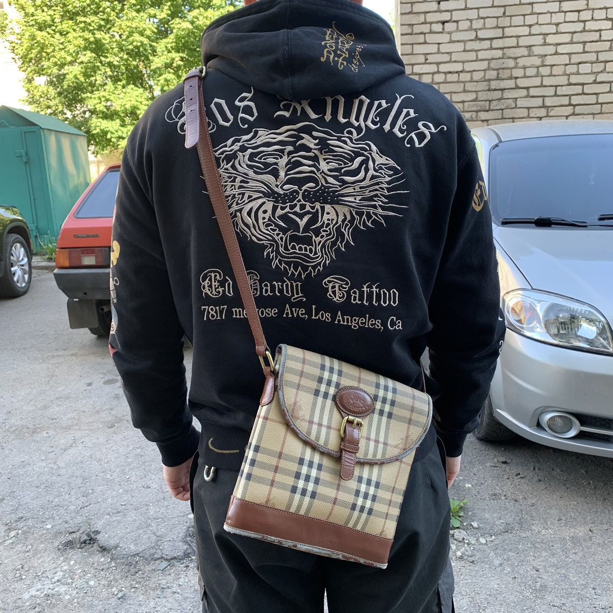 image of Vintage Burberry Checkered Shoulder Bags Messengers, Men's
