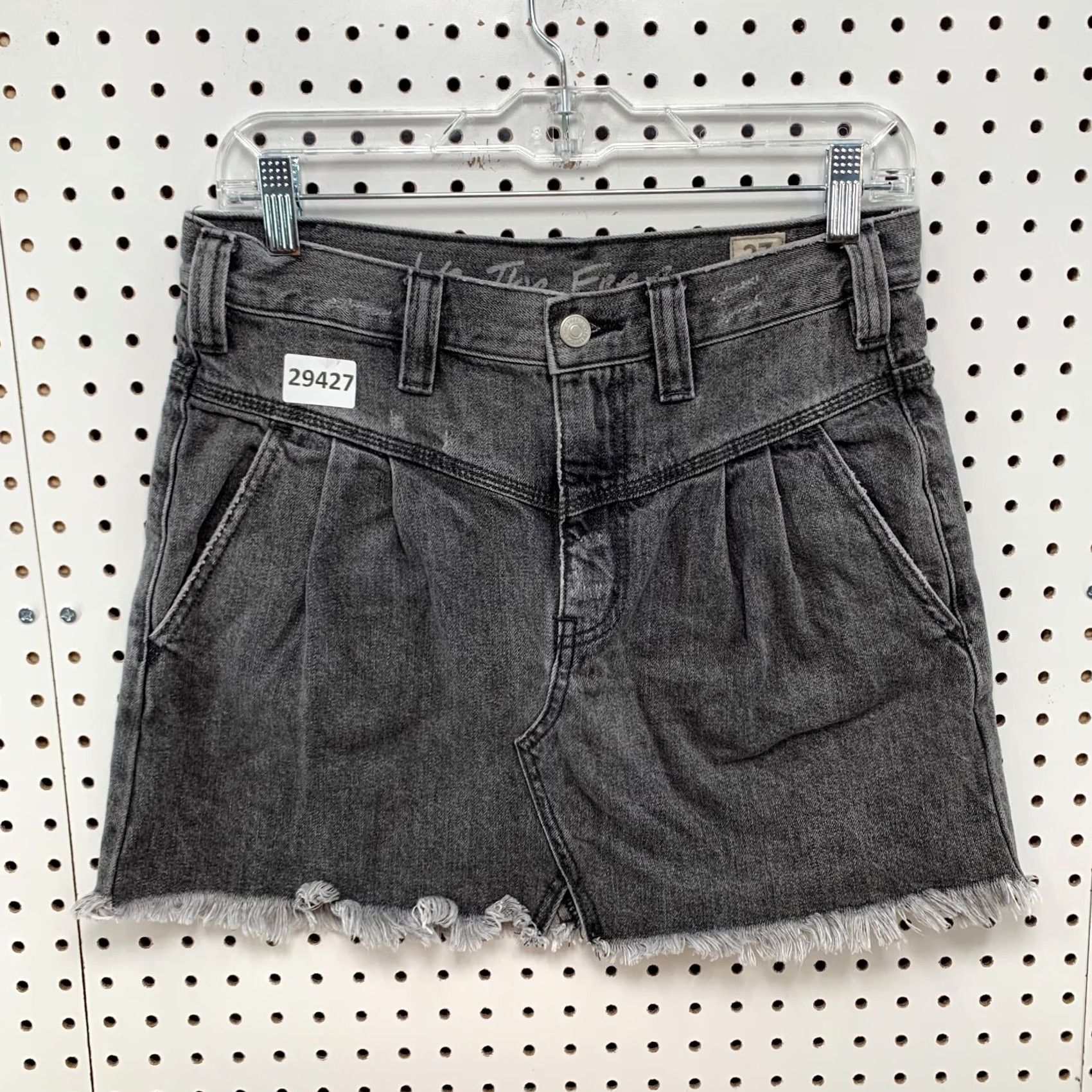Free People Free People Denim Mini Skirt Womens Size 27 Gray Sidecar Pleat Size 27" / US 4 / IT 40 - 5 Thumbnail