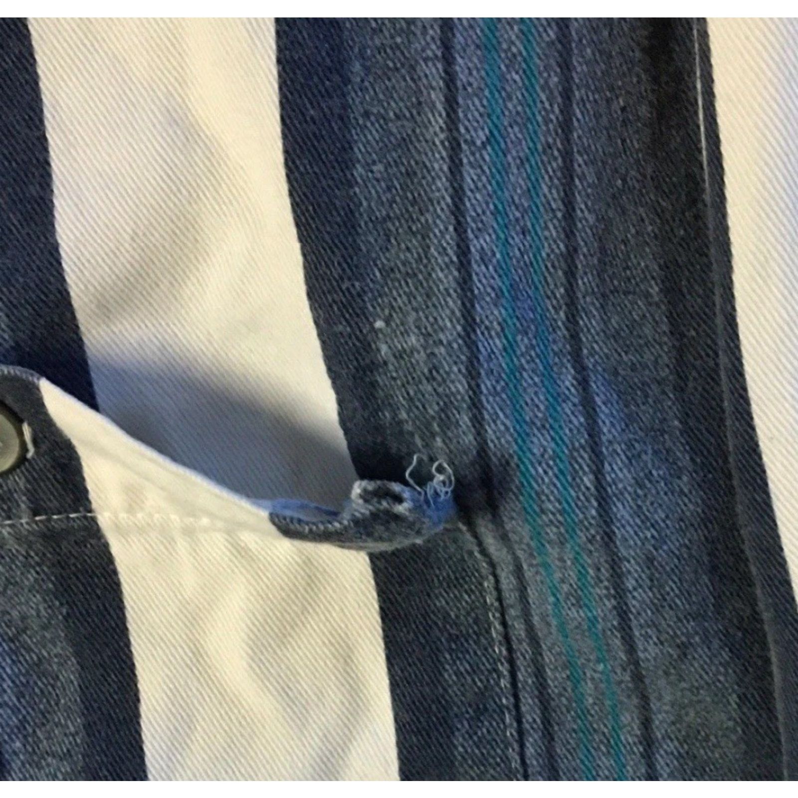 Gotcha VINTAGE 90s Striped Faded Button-Up Shirt Blue L Men Size US L / EU 52-54 / 3 - 7 Thumbnail
