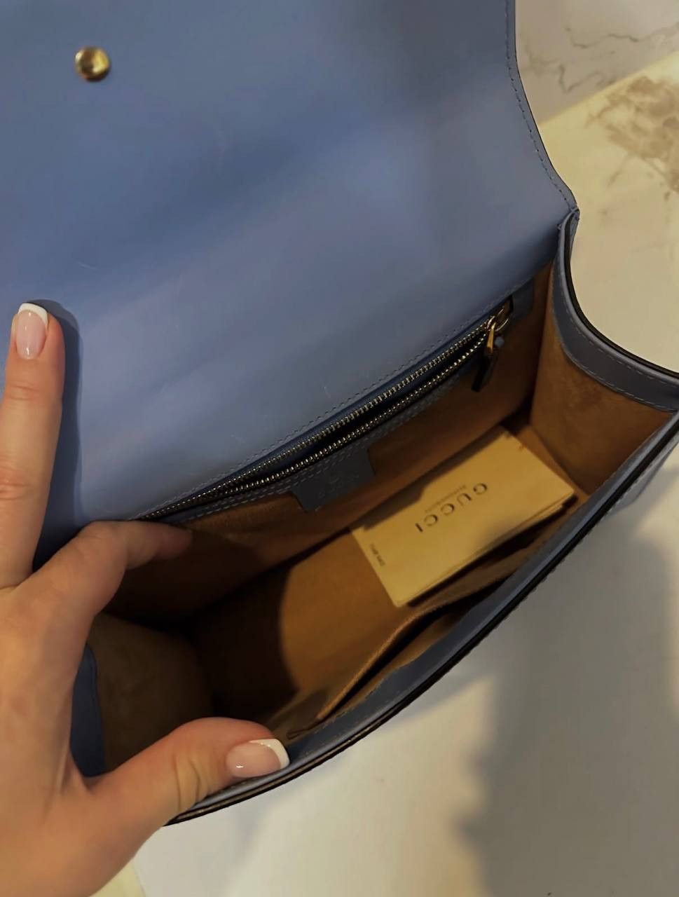 Gucci Gucci Blue Small Sylvie Shoulder Bag (Light blue) Size ONE SIZE - 4 Thumbnail